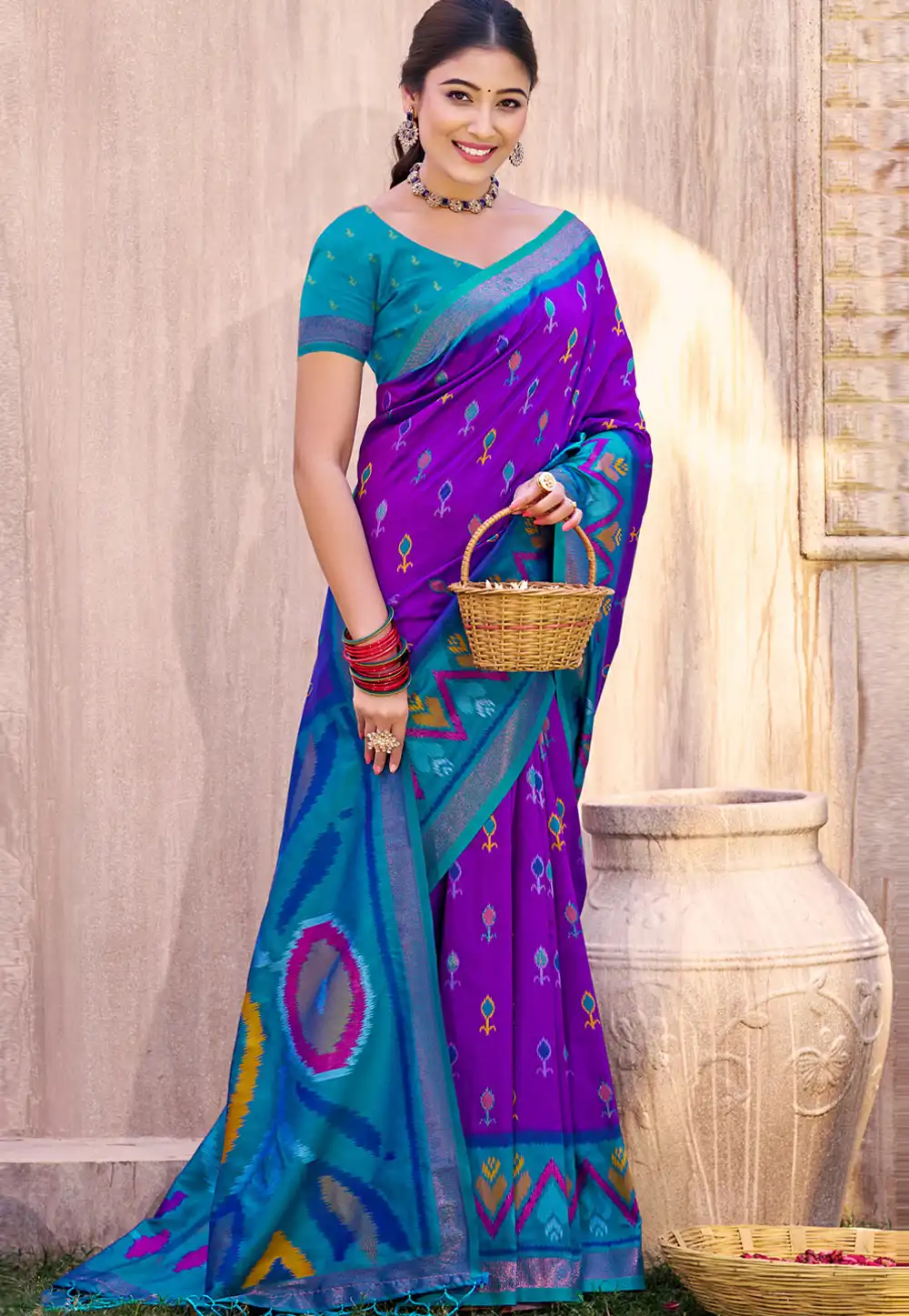 Purple Silk Saree With Blouse 323736