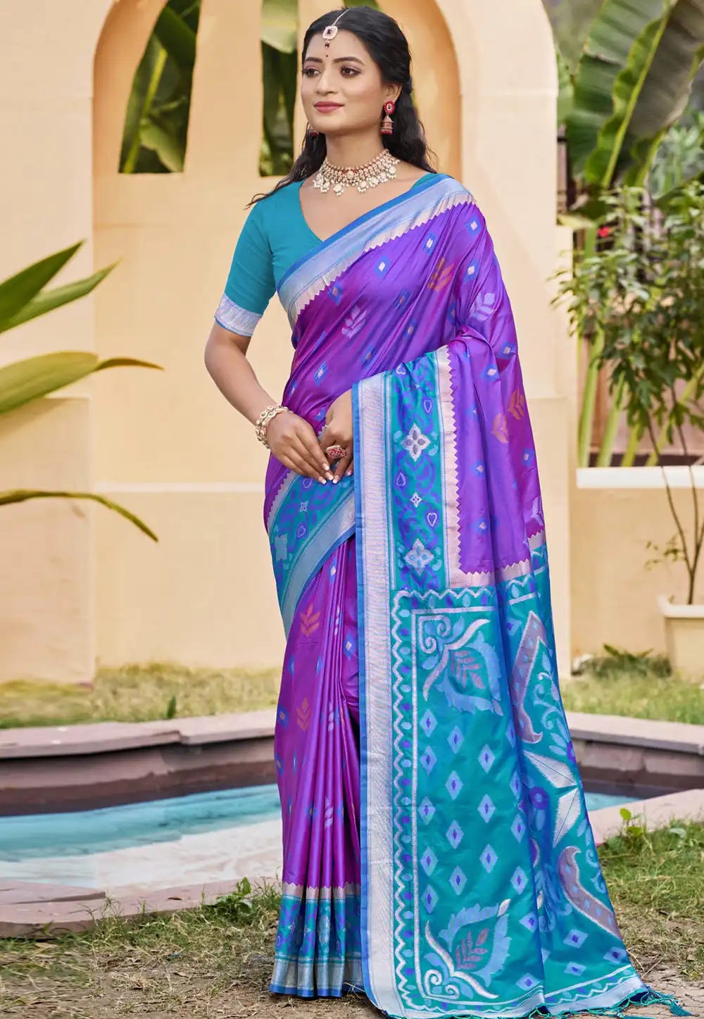 Purple Silk Saree With Blouse 324335