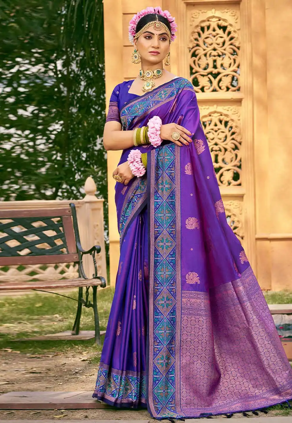 Purple Silk Saree With Blouse 326719