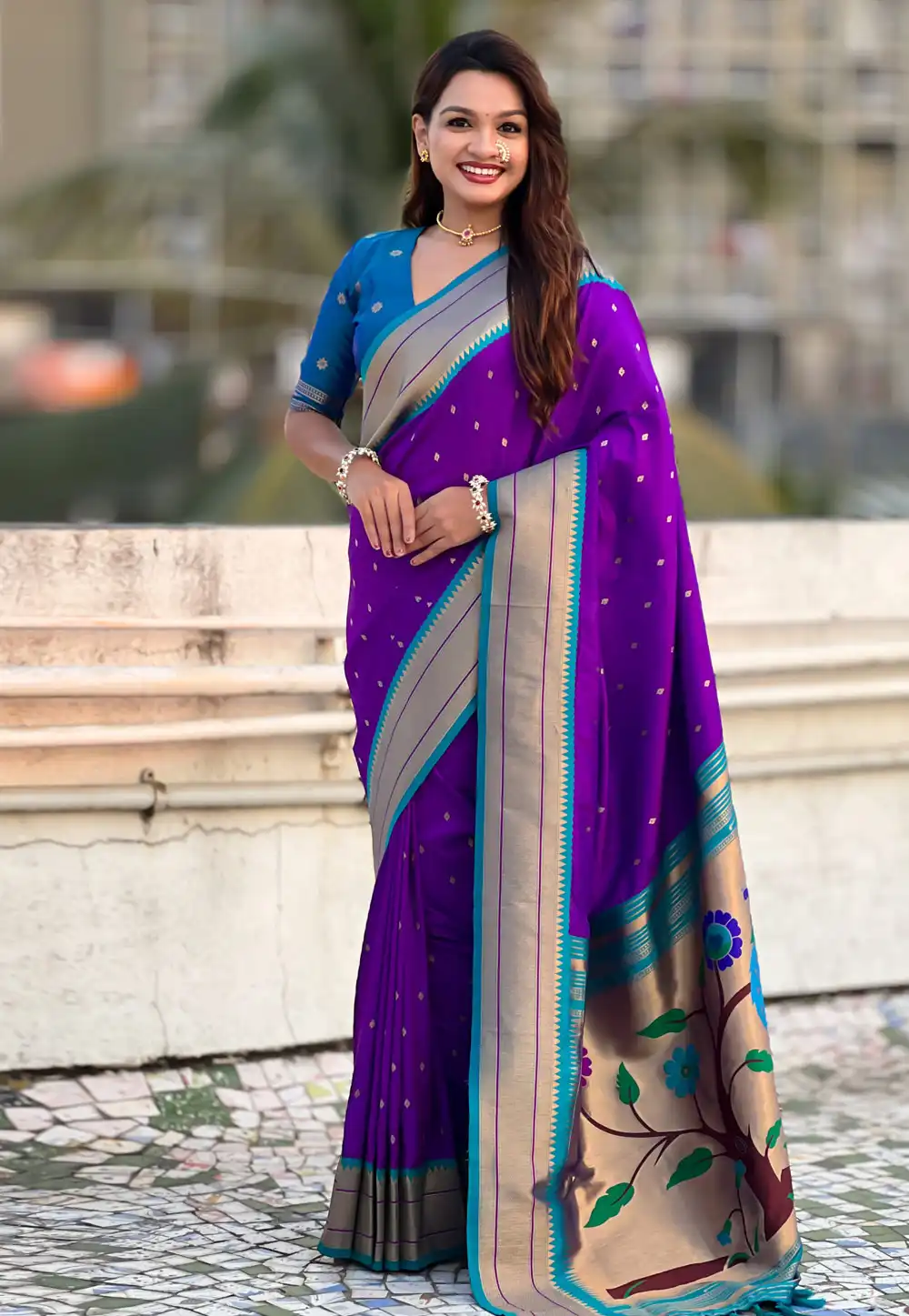 Purple Silk Saree With Blouse 326729