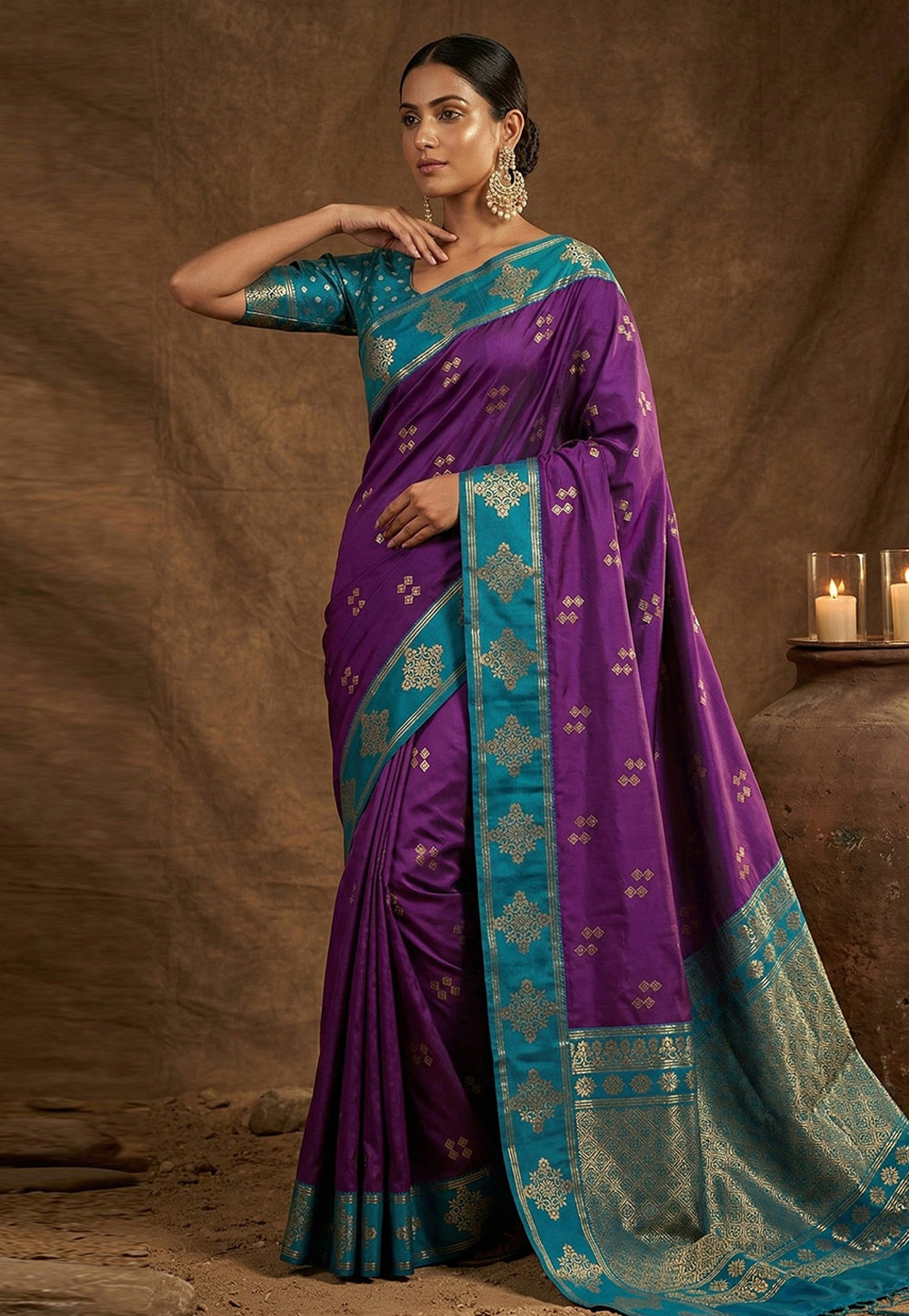 Purple Silk Saree With Blouse 328741