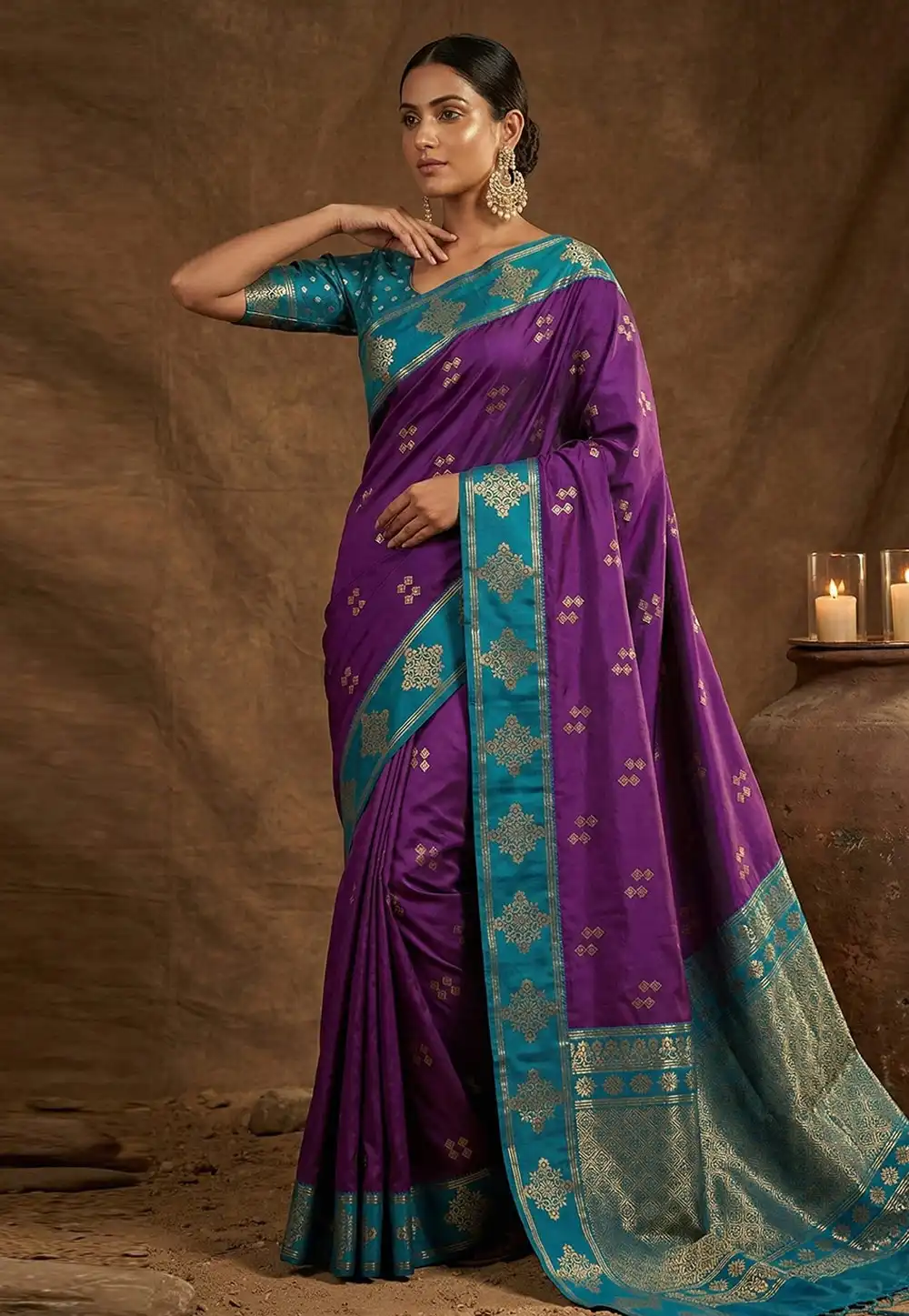 Purple Silk Saree With Blouse 328741