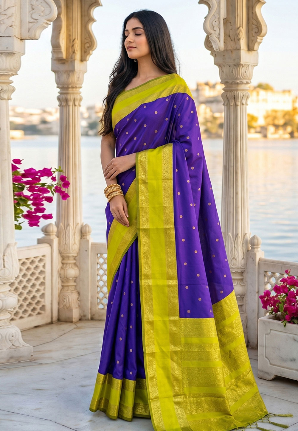 Purple Silk Saree With Blouse 329537