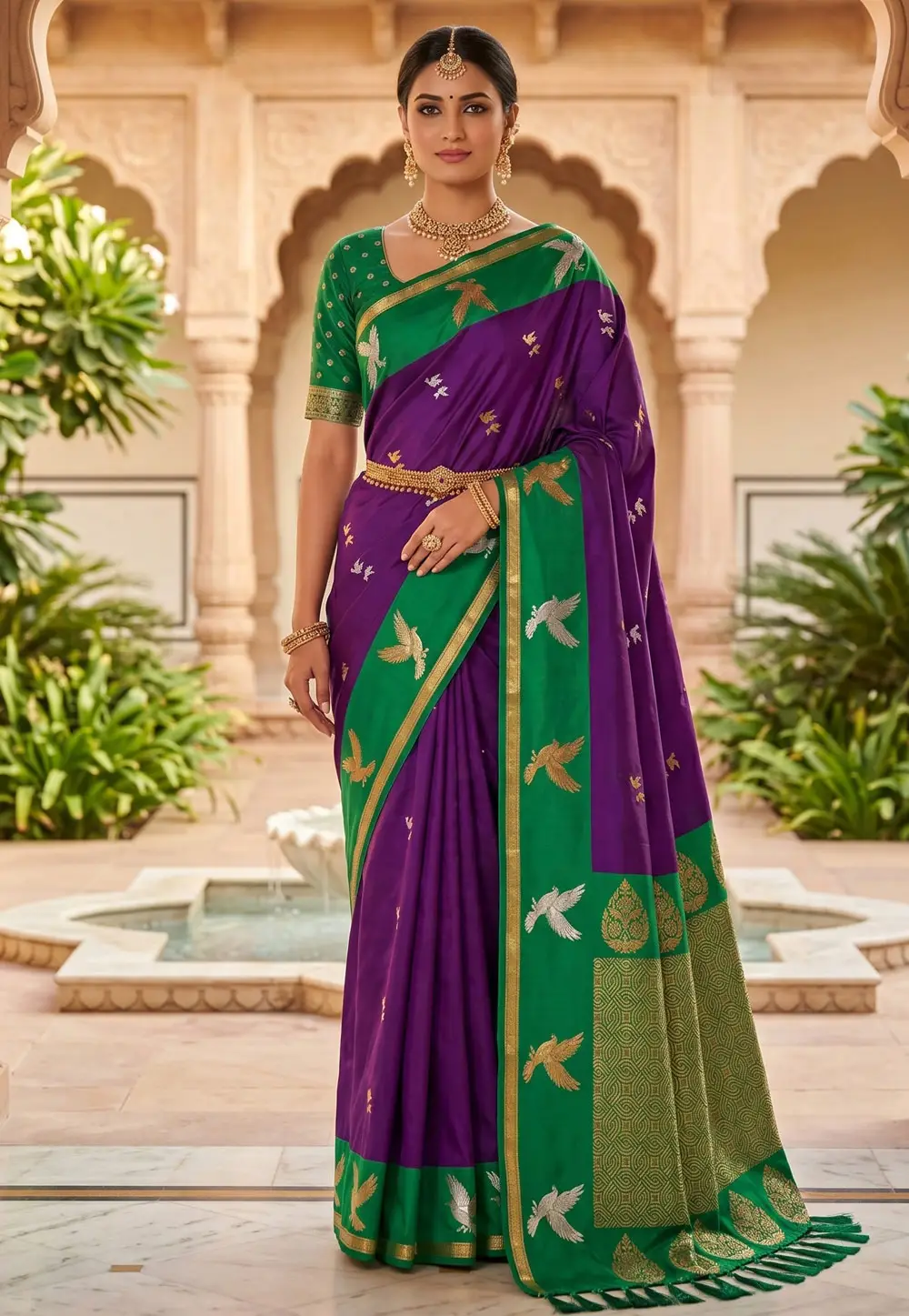 Purple Silk Saree With Blouse 330997