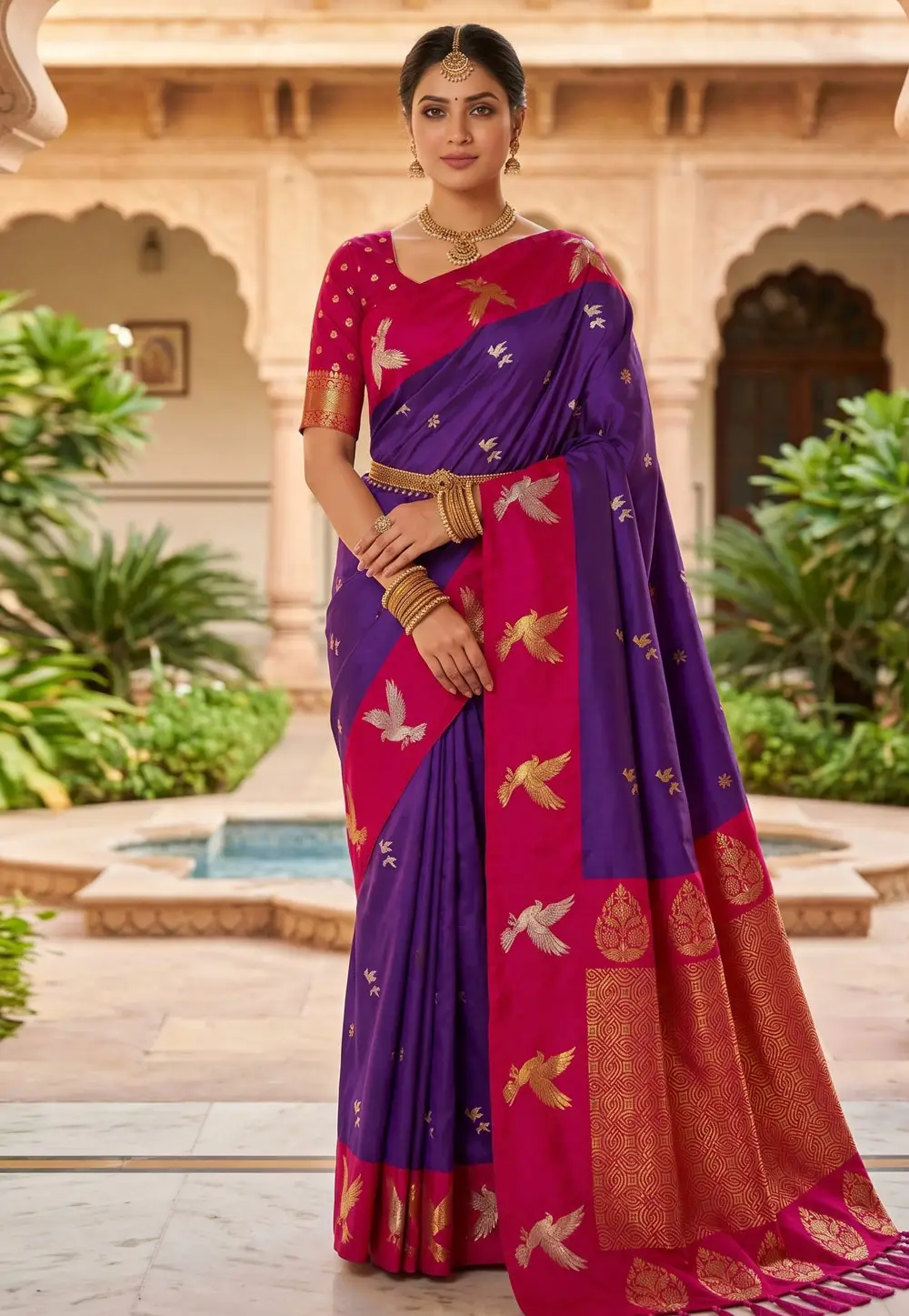 Purple Silk Saree With Blouse 330999