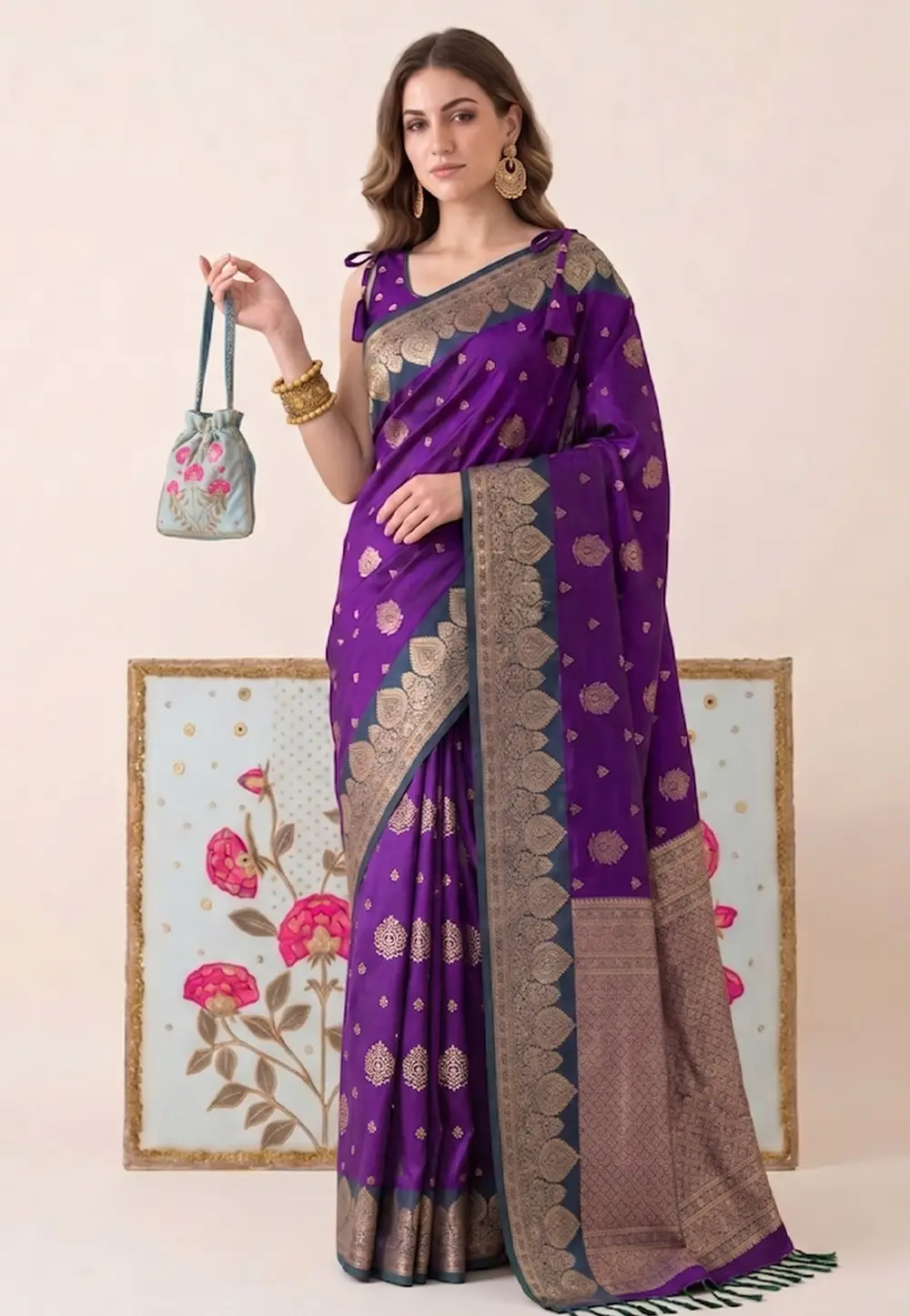Purple Silk Saree With Blouse 336318