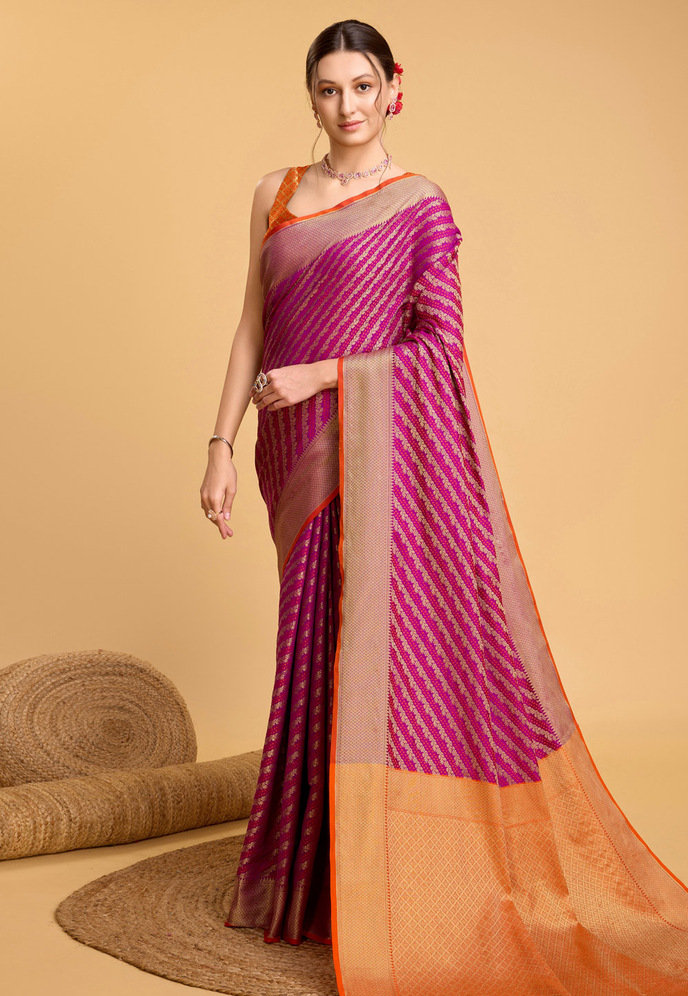 Purple Silk Saree With Blouse 284078