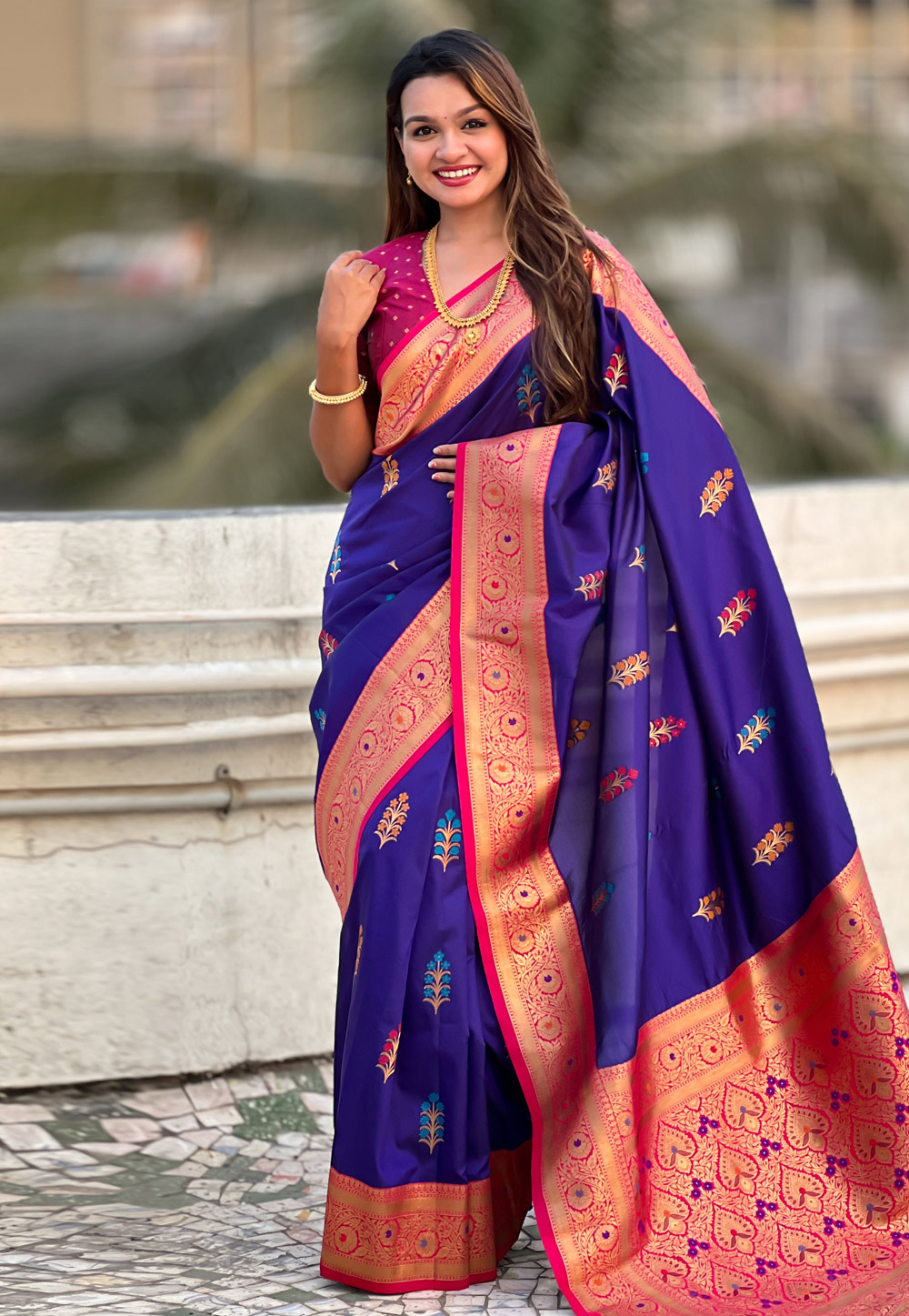 Purple Silk Saree With Blouse 308468