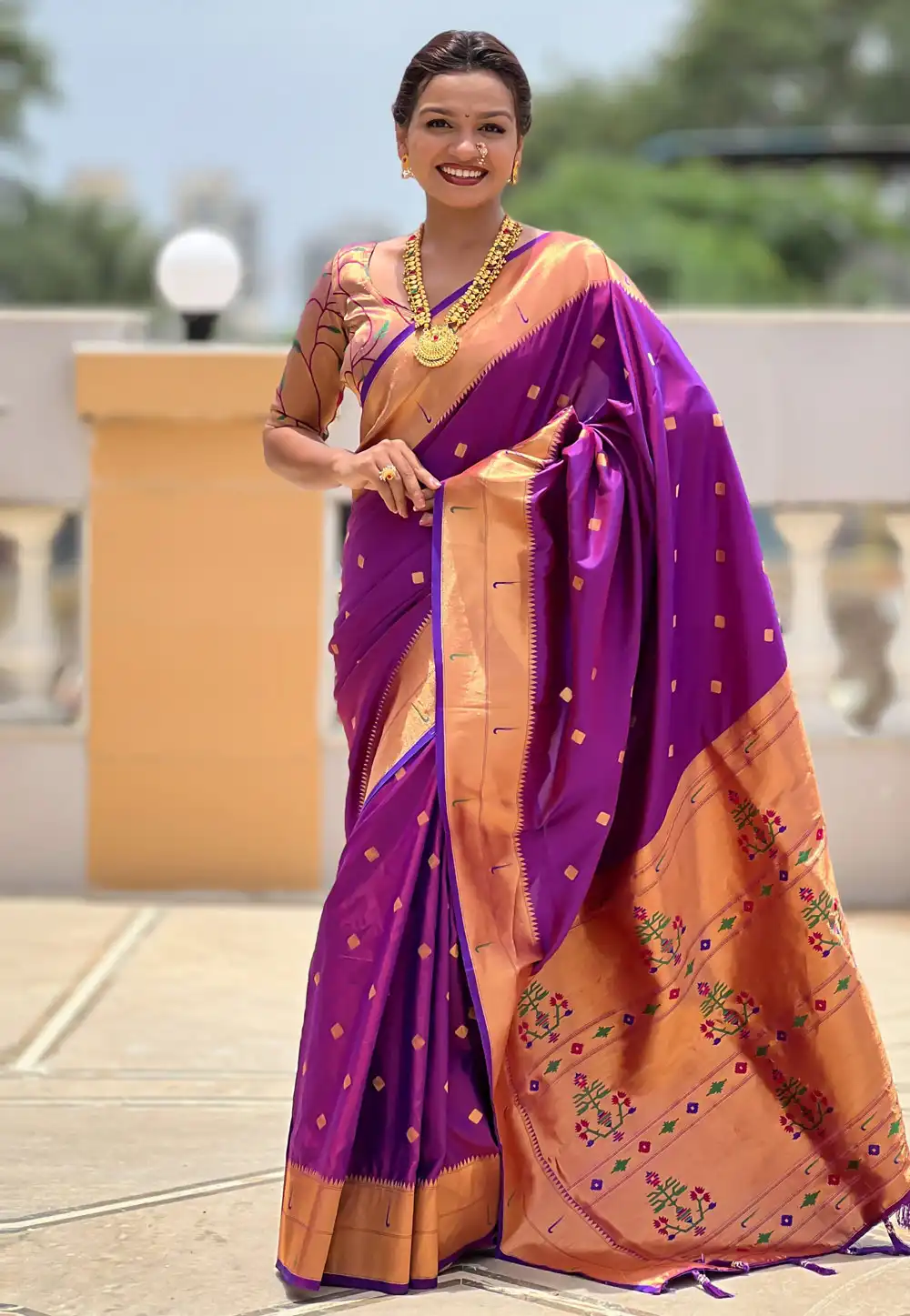 Purple Silk Saree With Blouse 314747