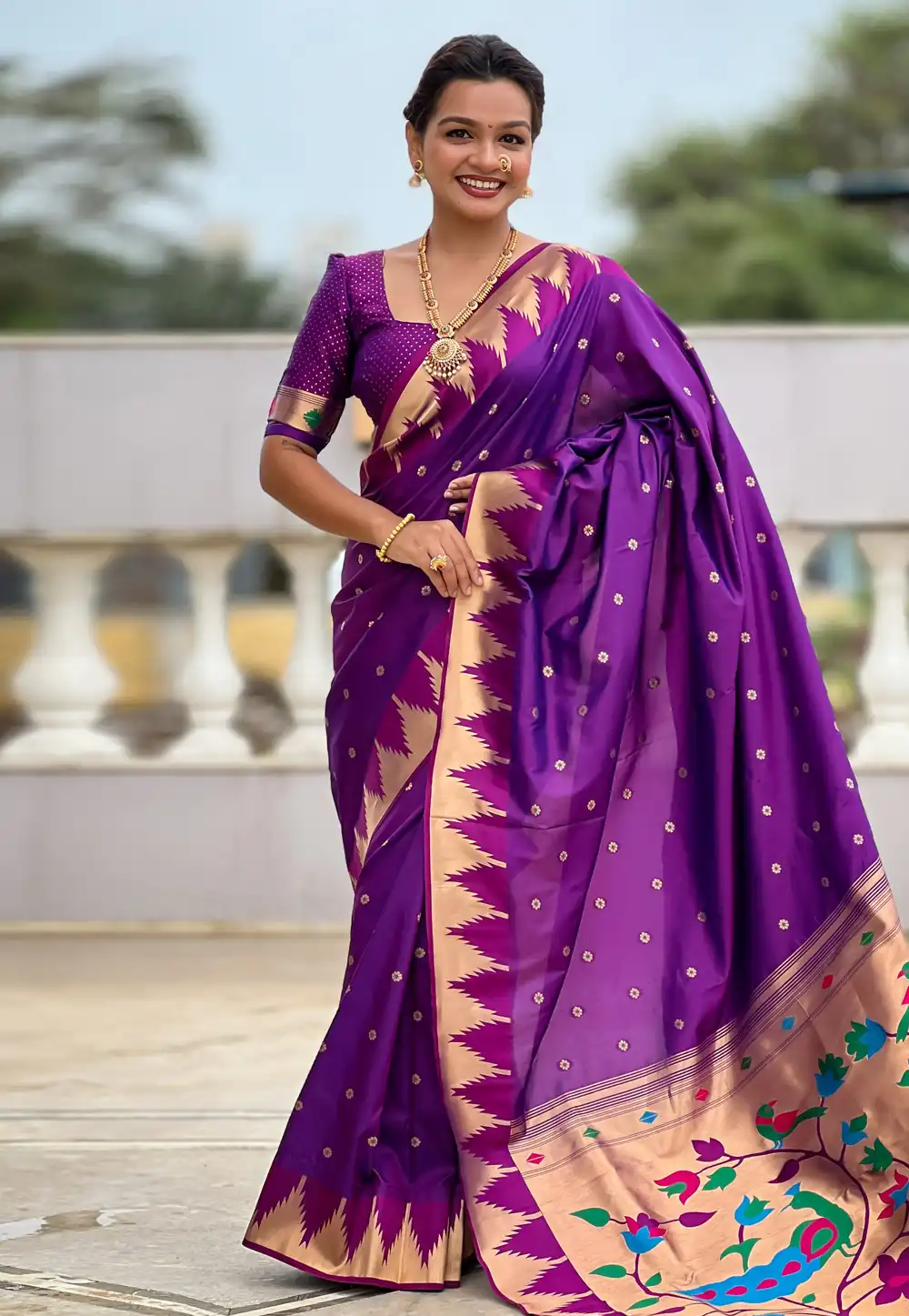 Purple Silk Saree With Blouse 314762