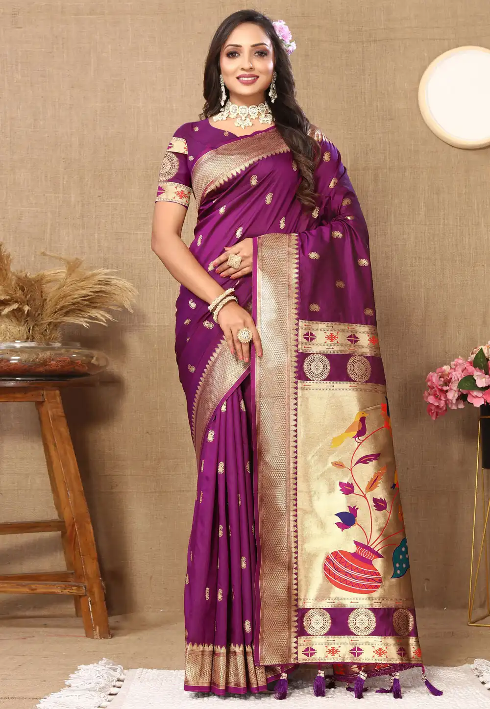 Purple Silk Saree With Blouse 314796