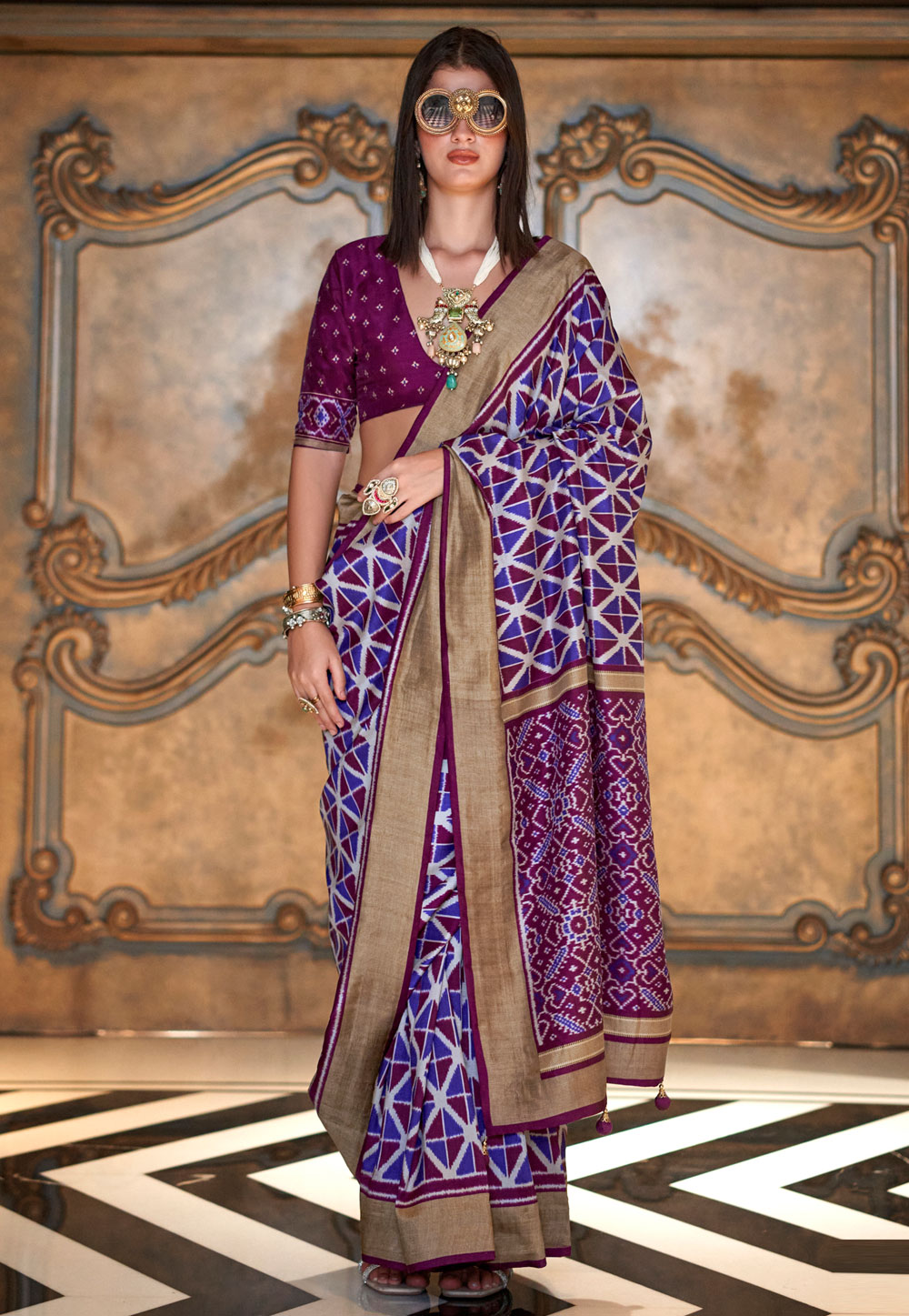 Purple Silk Saree With Blouse 318676