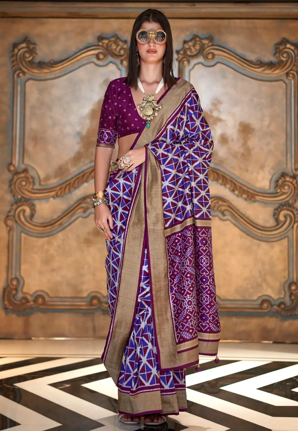 Purple Silk Saree With Blouse 318676