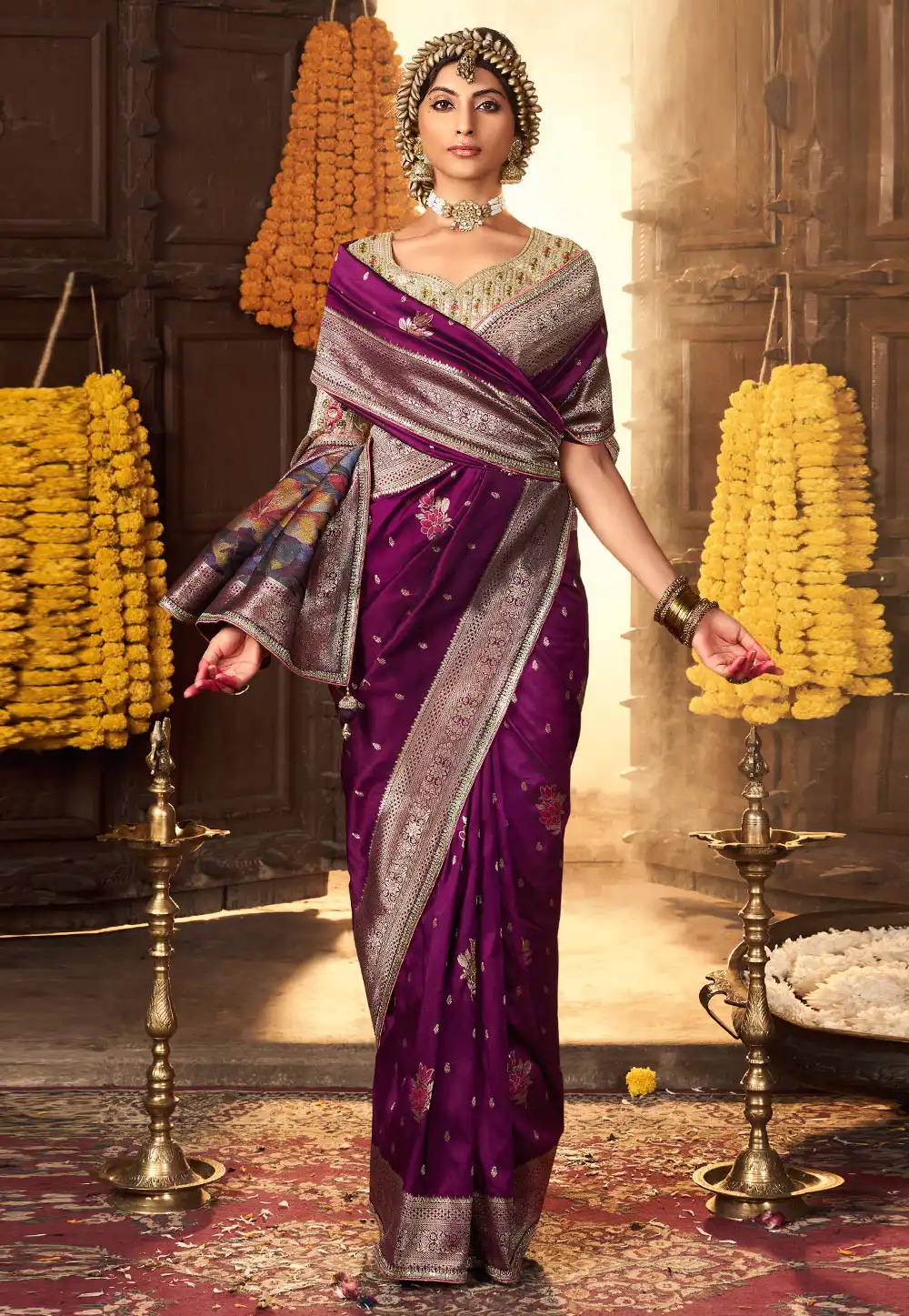 Purple Silk Saree With Blouse 317745