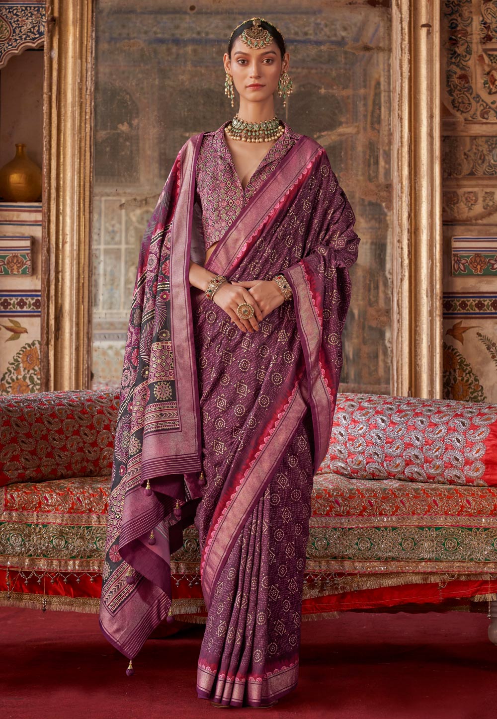 Purple Silk Saree With Blouse 306528