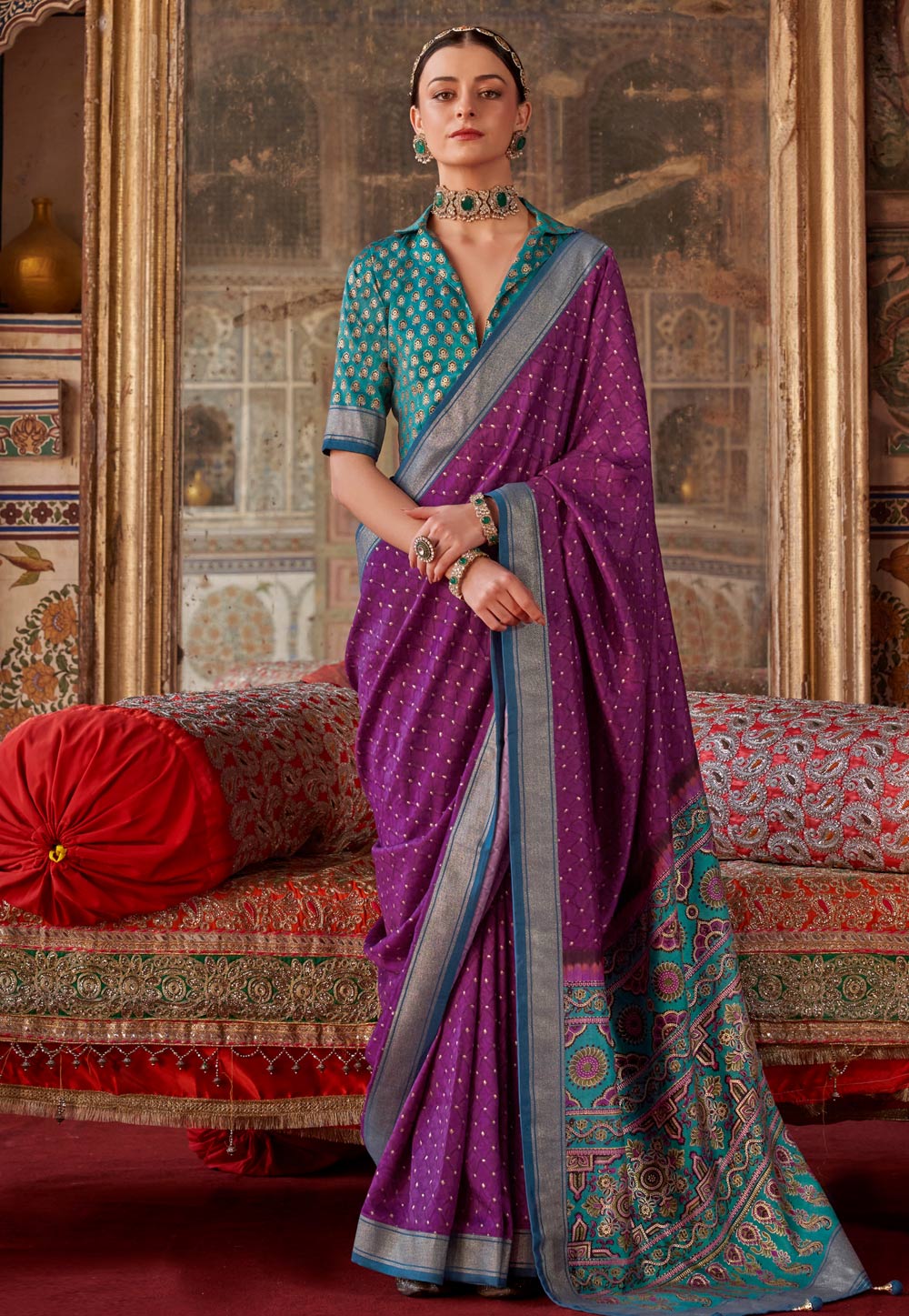 Purple Silk Saree With Blouse 306532