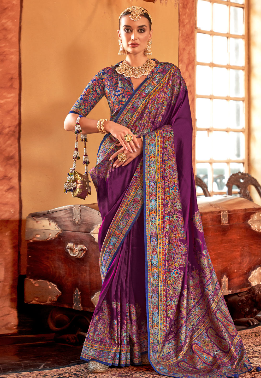 Purple Silk Saree With Blouse 307023