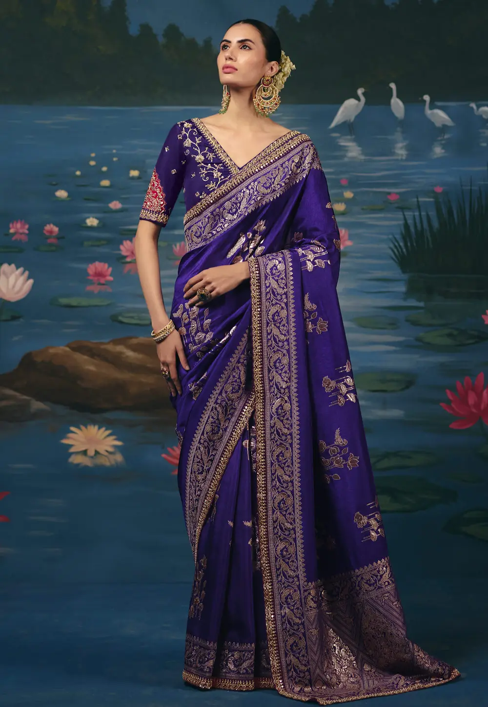 Purple Silk Saree With Blouse 337141