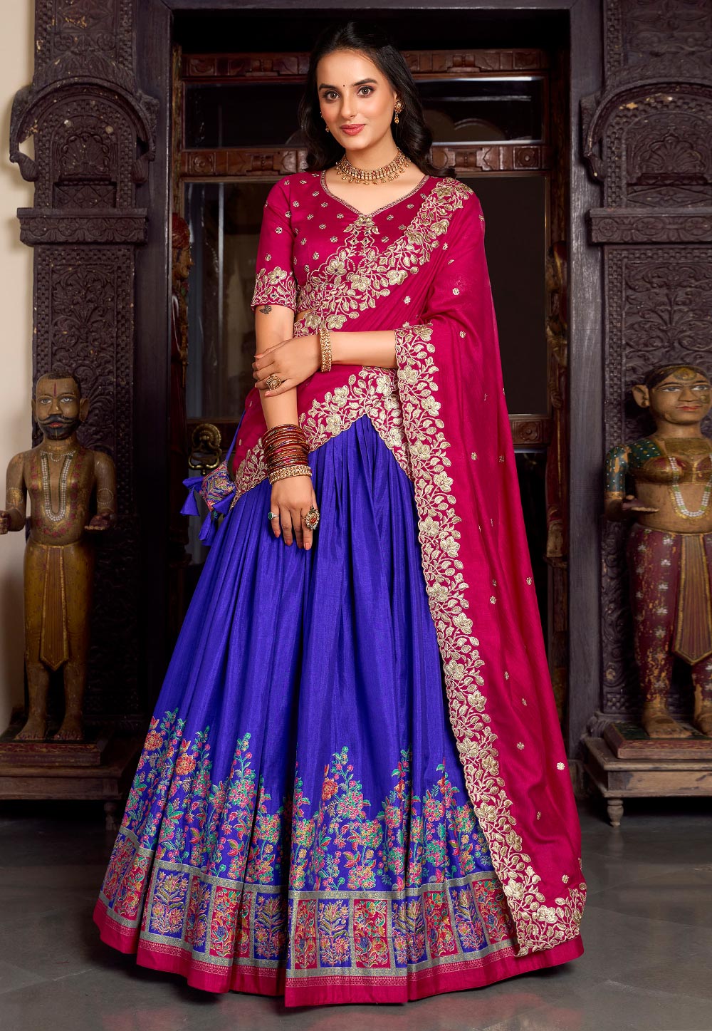 Purple Tussar Silk Lehenga Choli 311840