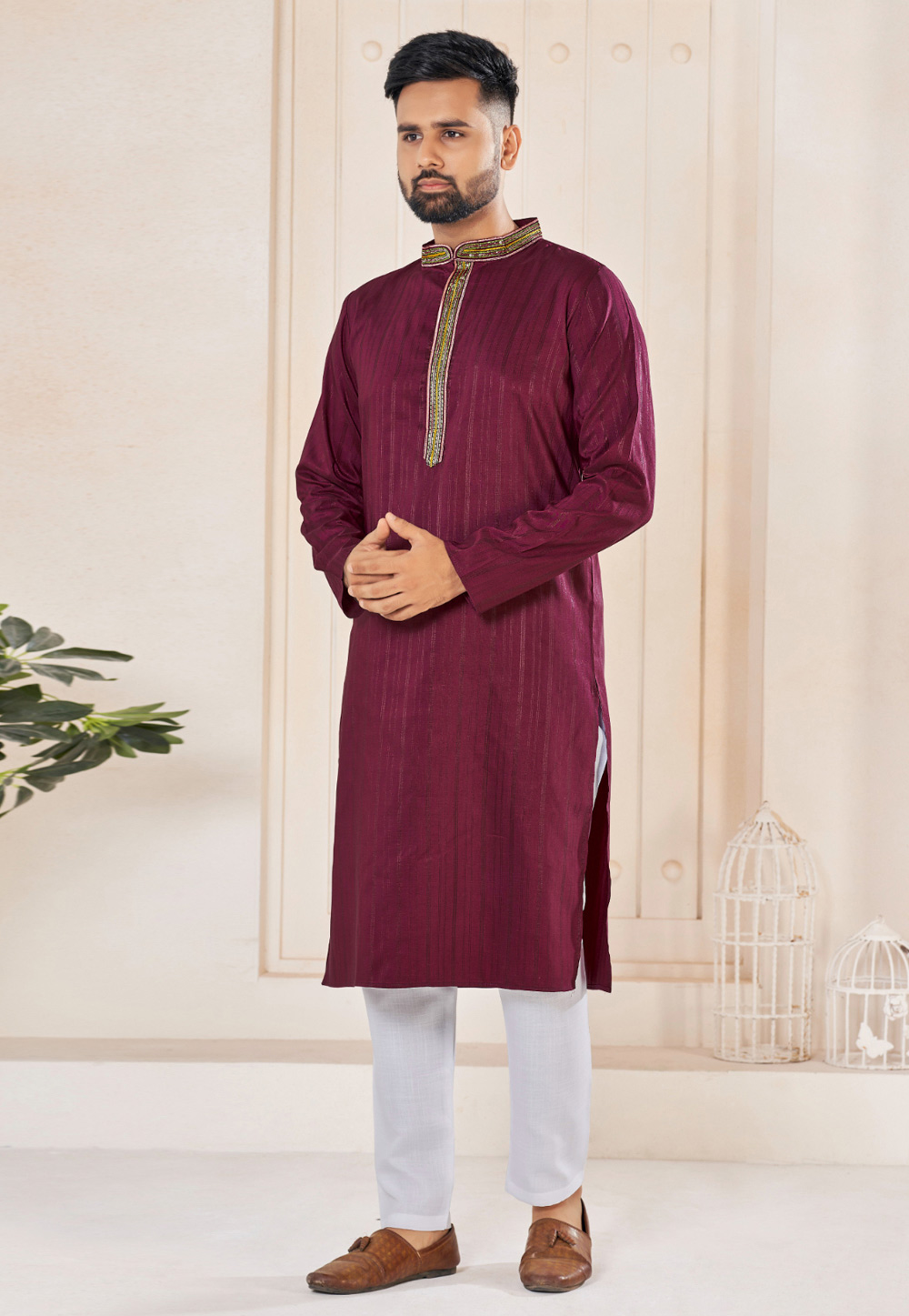 Purple Viscose Kurta Pajama 281930