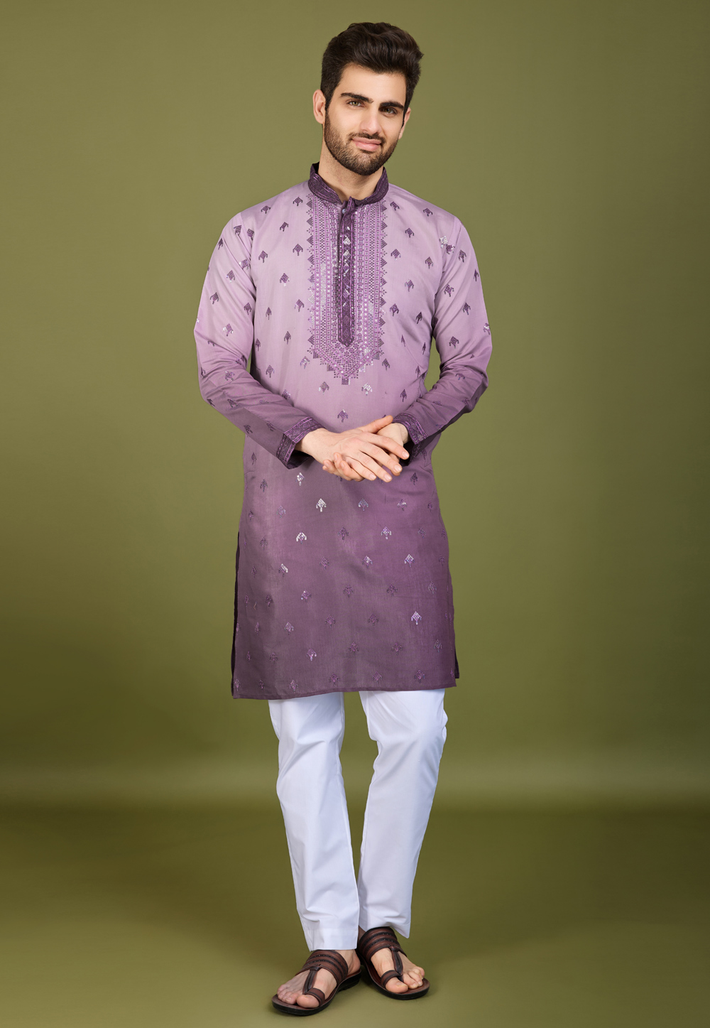 Purple Viscose Kurta Pajama 311667