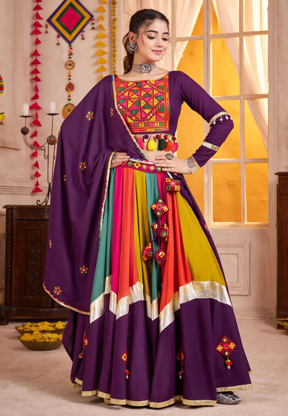 Purple Viscose Navratri Chaniya Choli 315633