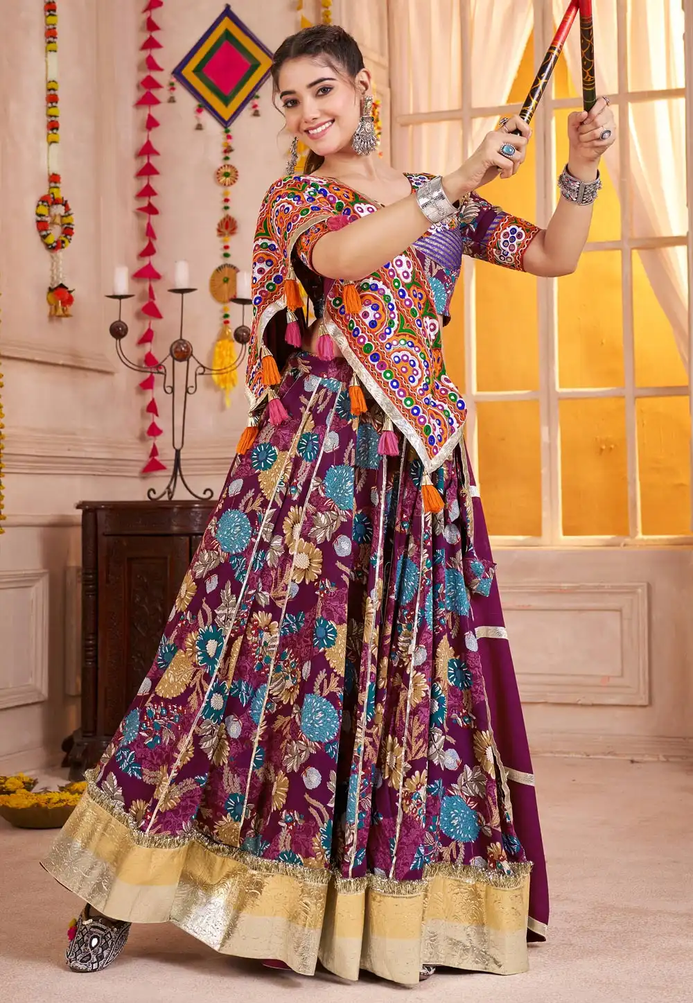 Purple Viscose Navratri Chaniya Choli 316256