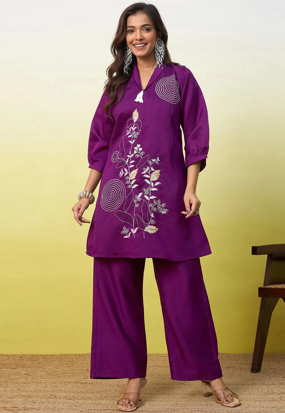 Purple Viscose Rayon Co-Ords Set 333515