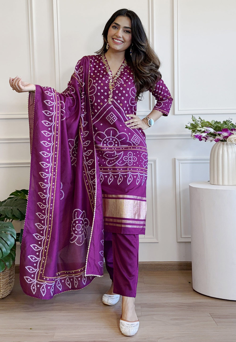 Purple Viscose Readymade Pakistani Suit 312325
