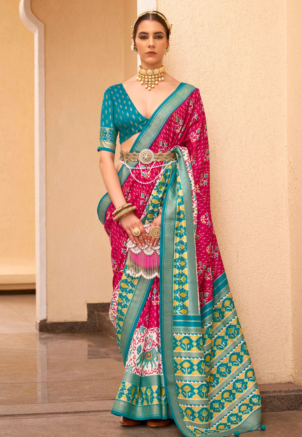 Magenta Silk Saree With Blouse 276647