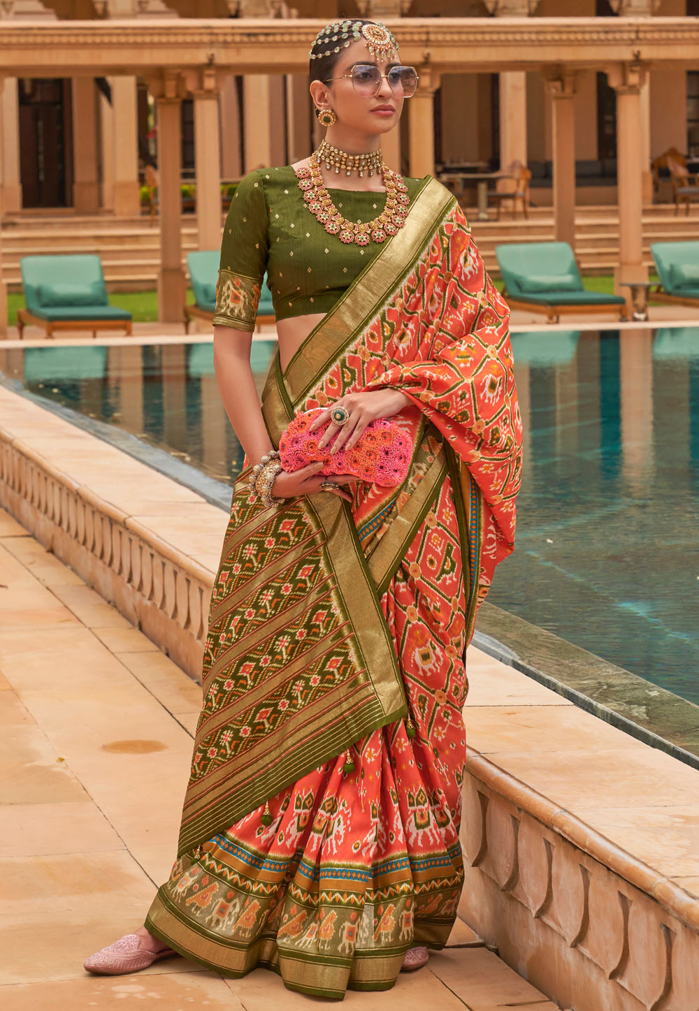 Orange Silk Saree With Blouse 255420