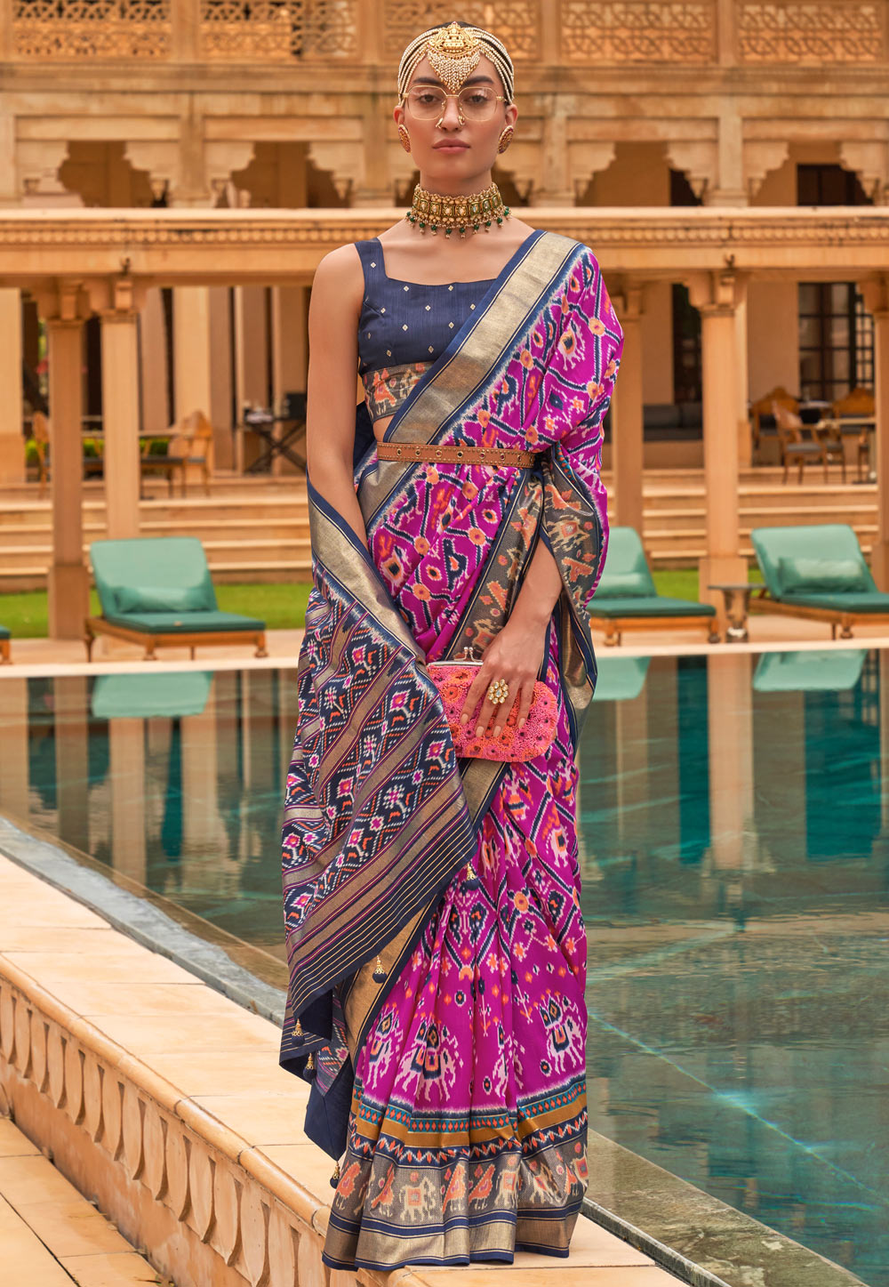 Magenta Silk Saree With Blouse 255425