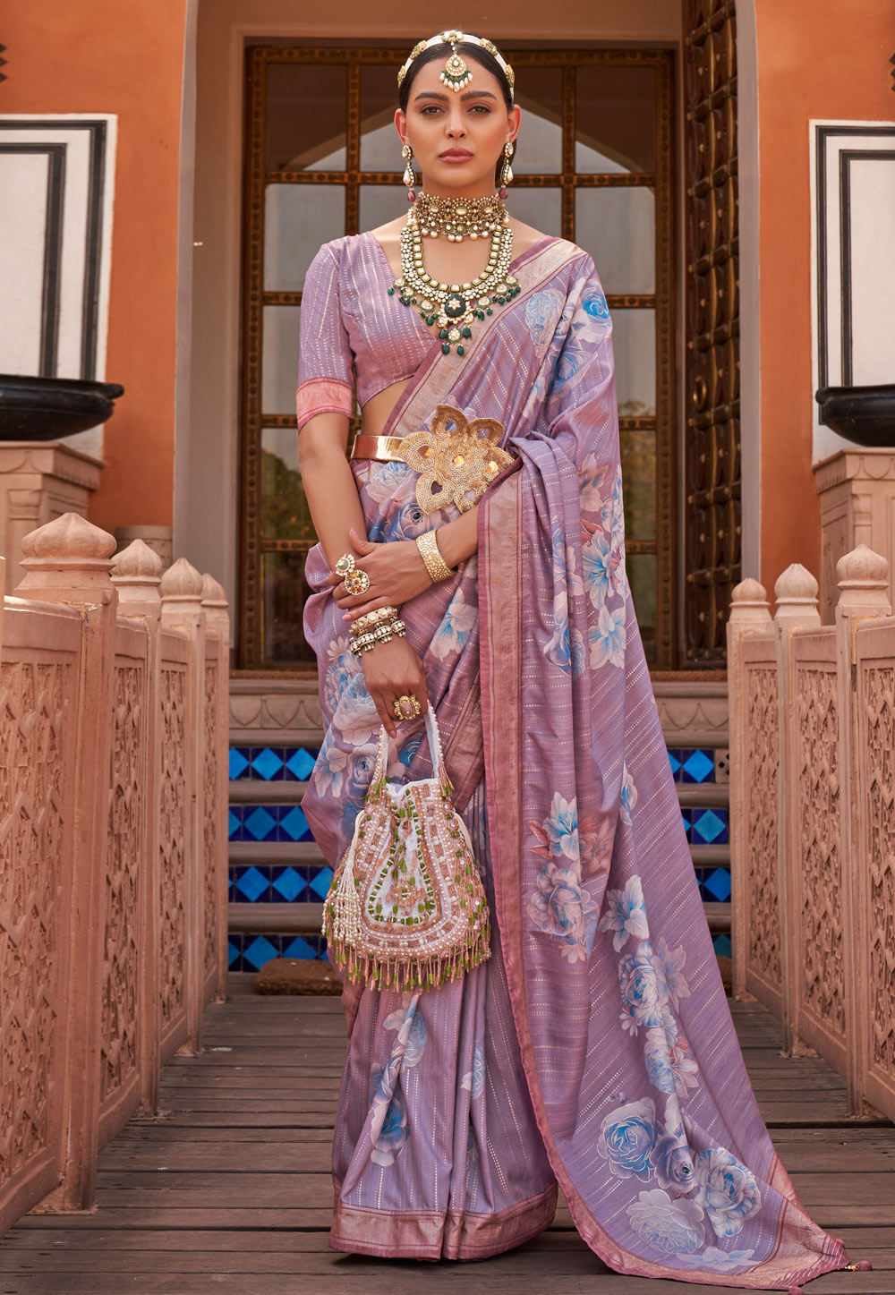 Lavender Silk Saree With Blouse 274795