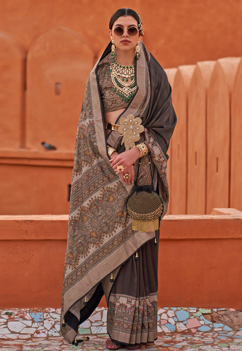 Brown Silk Saree With Blouse 274446