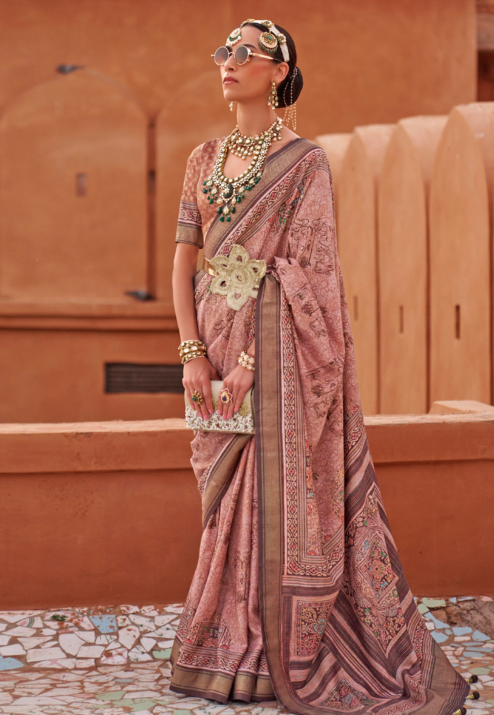 Peach Silk Saree With Blouse 274447