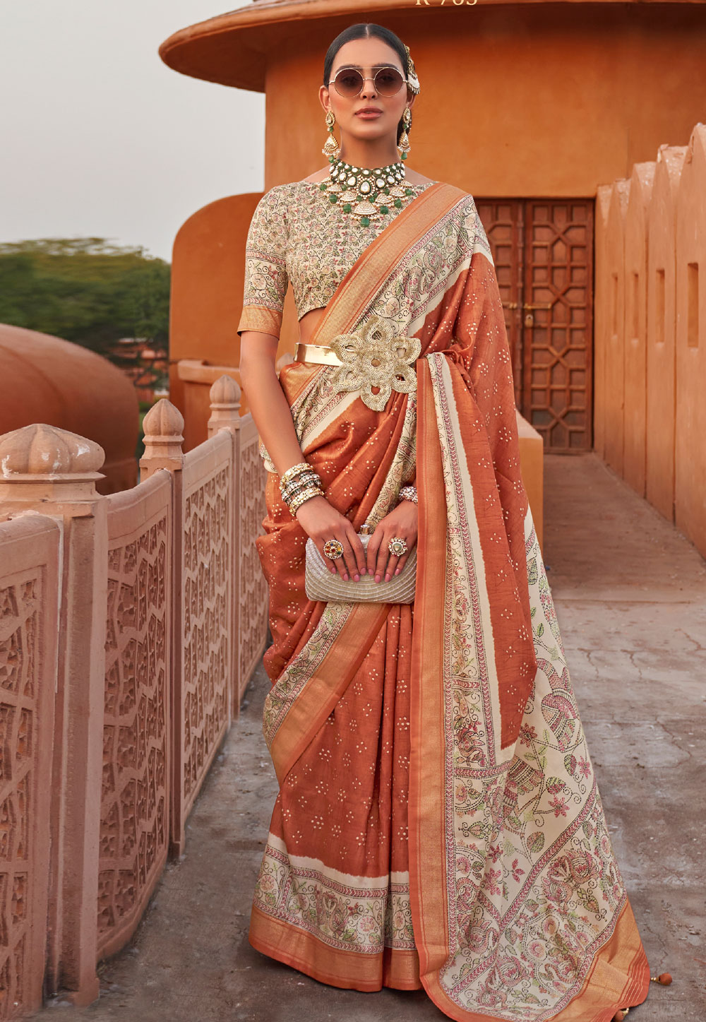 Orange Silk Saree With Blouse 274454