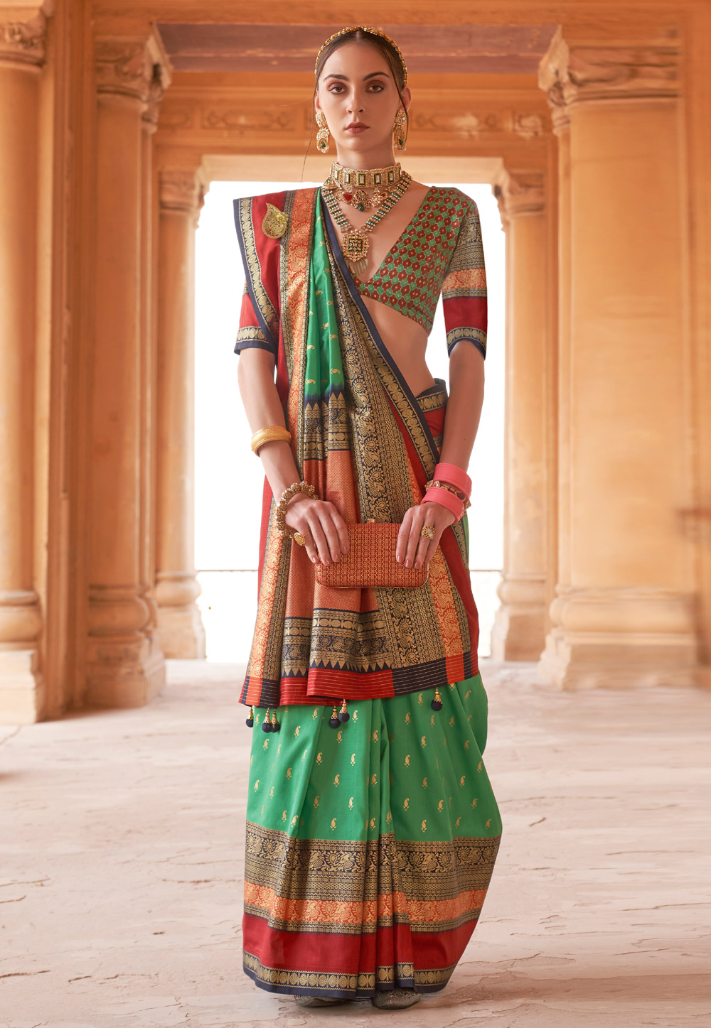 Light Green Silk Saree With Blouse 270674