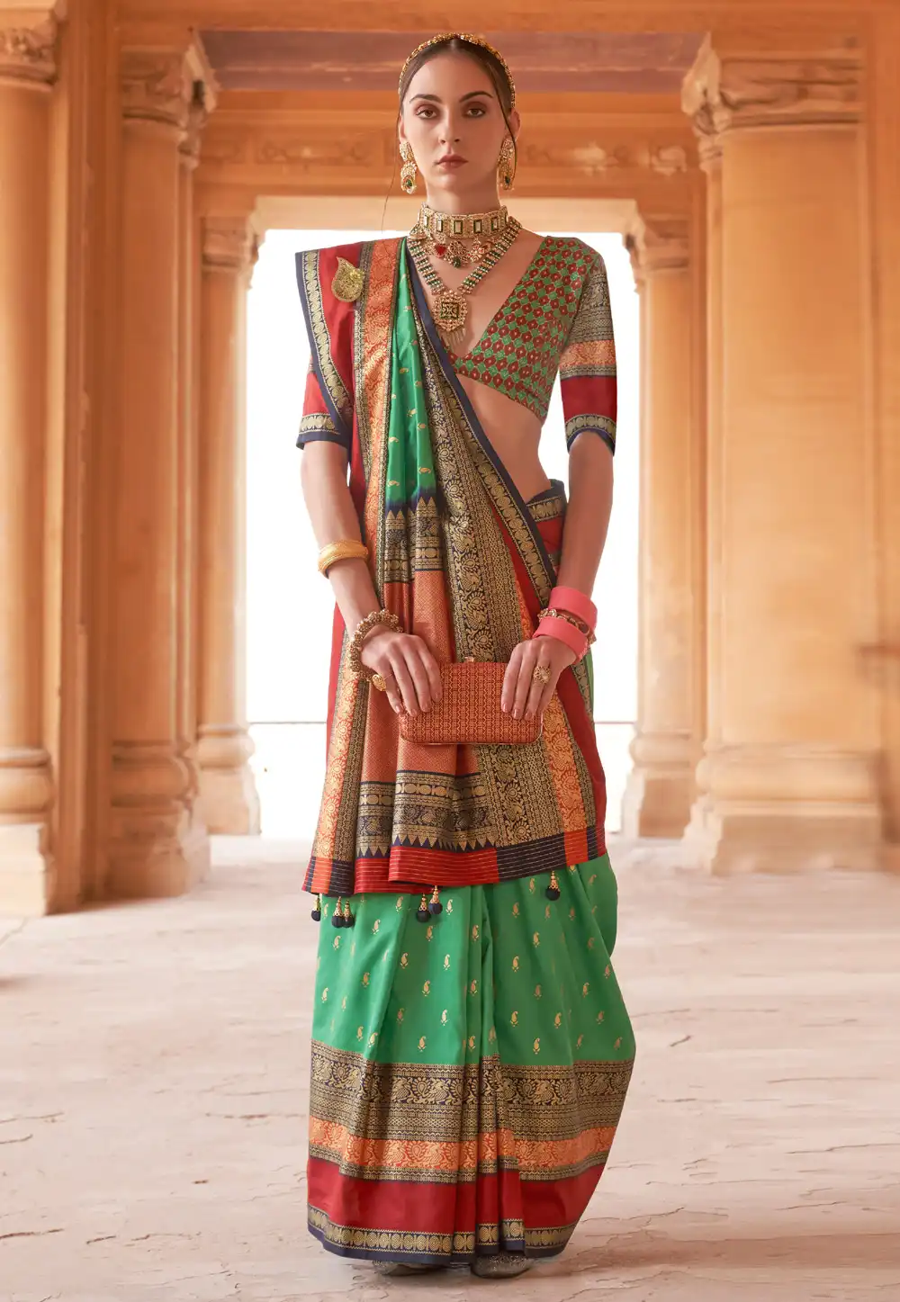 Light Green Silk Saree With Blouse 270674