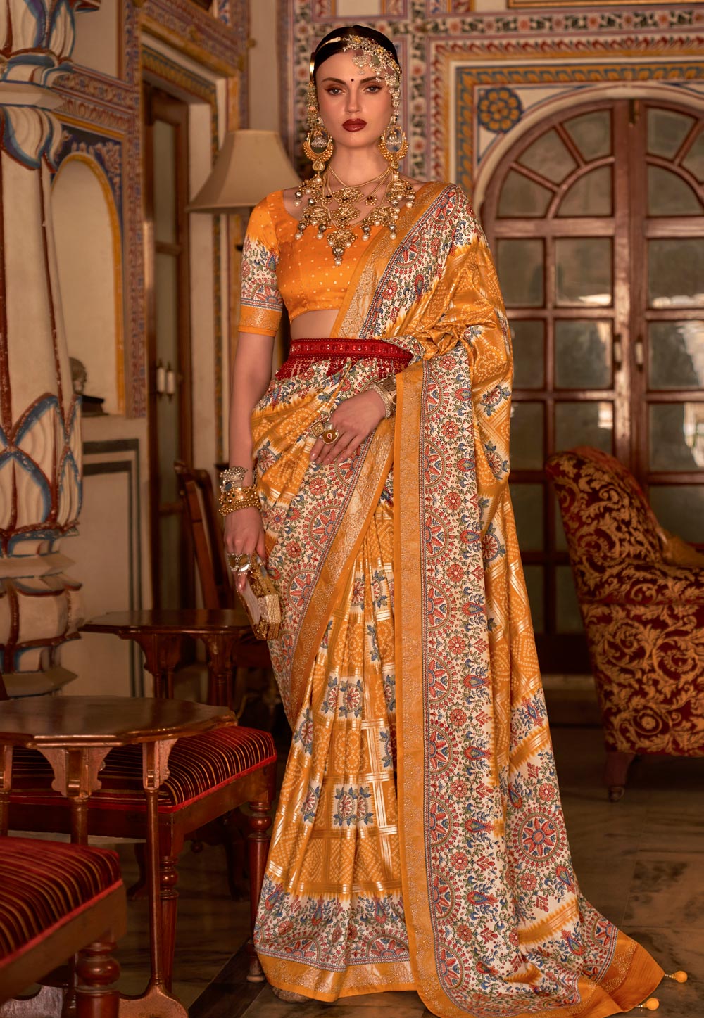 Mustard Silk Saree With Blouse 271681