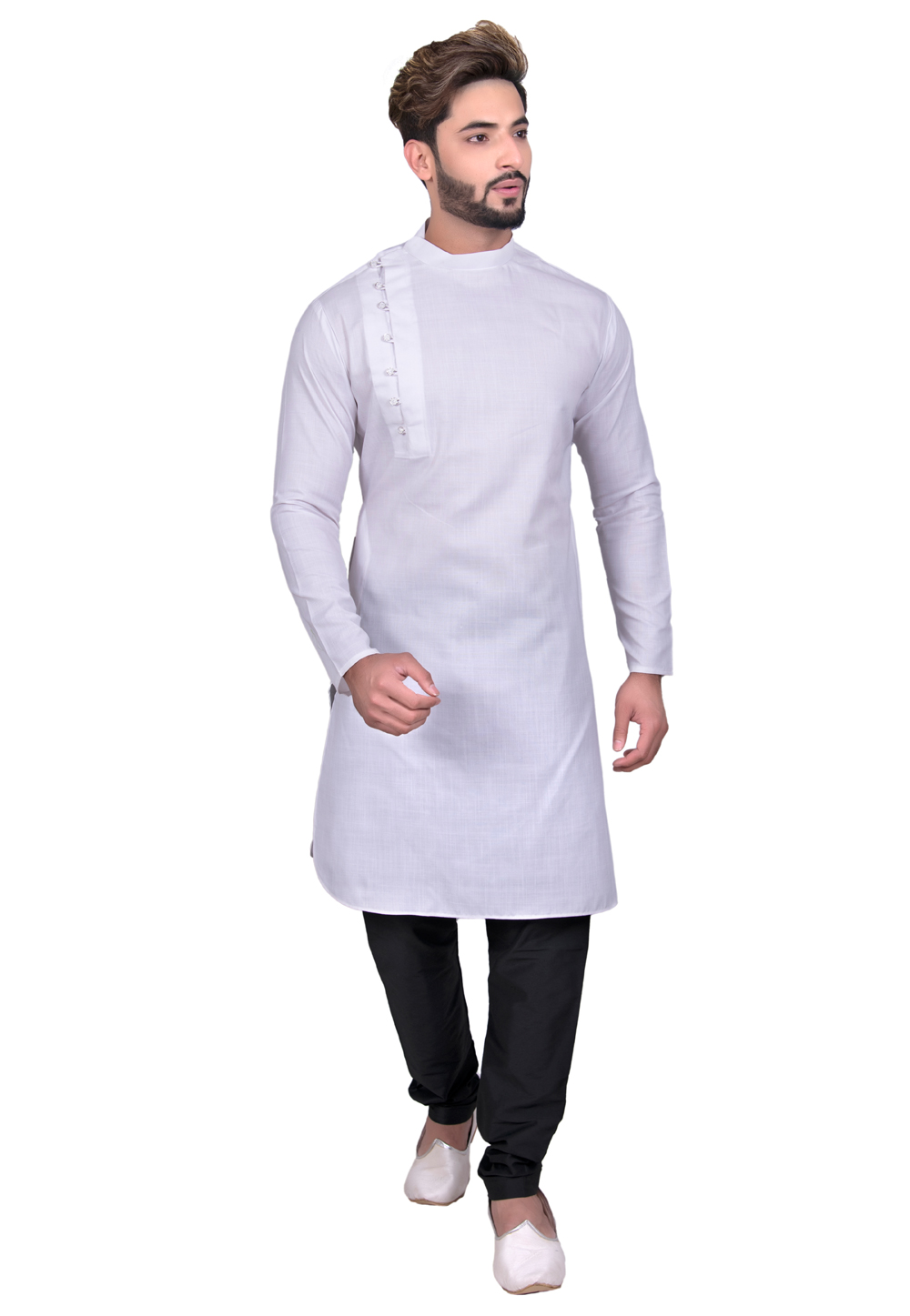 Off White Cotton Readymade Indo Western Kurta 202463
