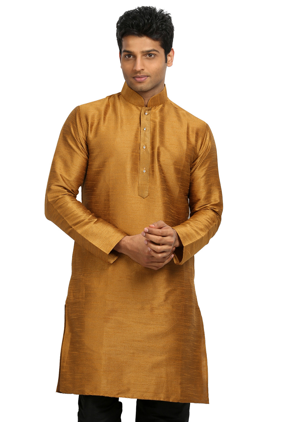 Golden Art Silk Readymade Kurta 203548