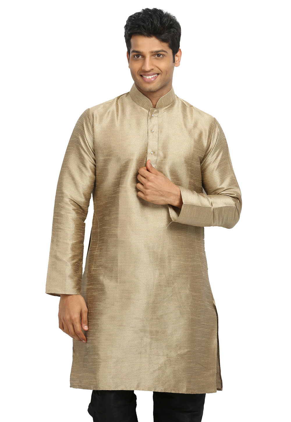 Beige Art Silk Readymade Kurta 203552