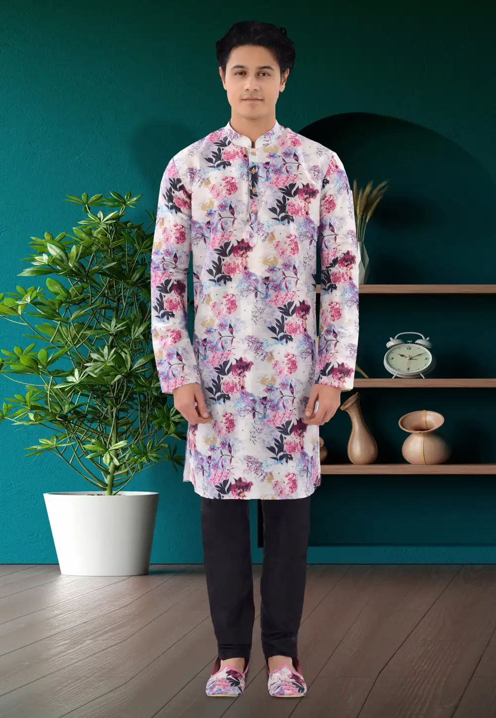 Off White Silk Kurta Pajama 271374