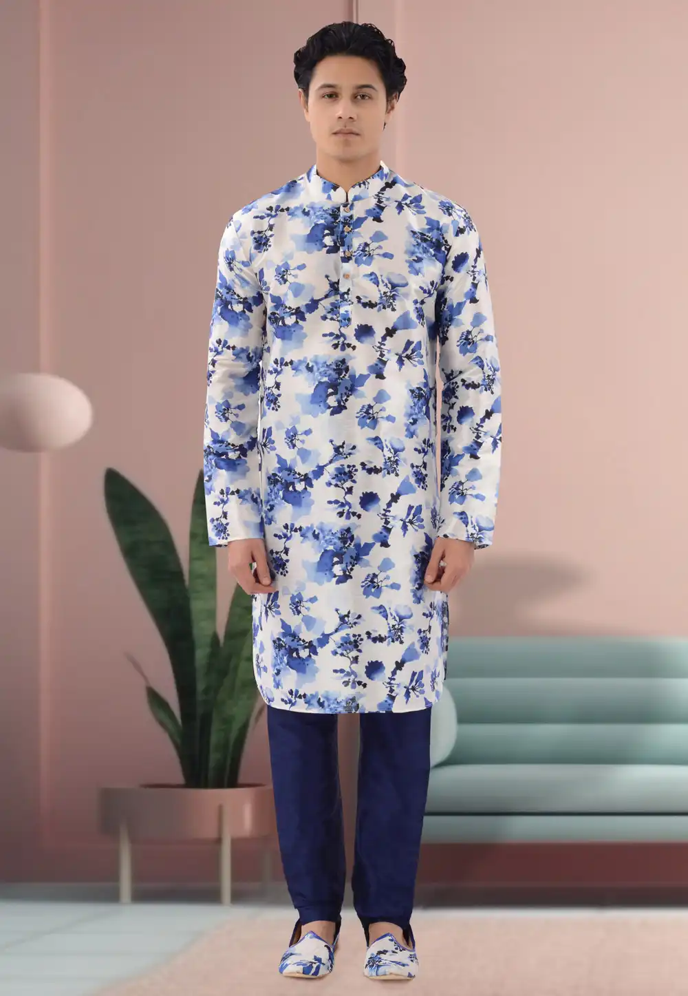 Off White Silk Kurta Pajama 271376