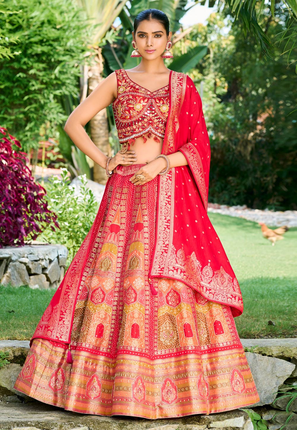 Red Silk Lehenga Choli 275519