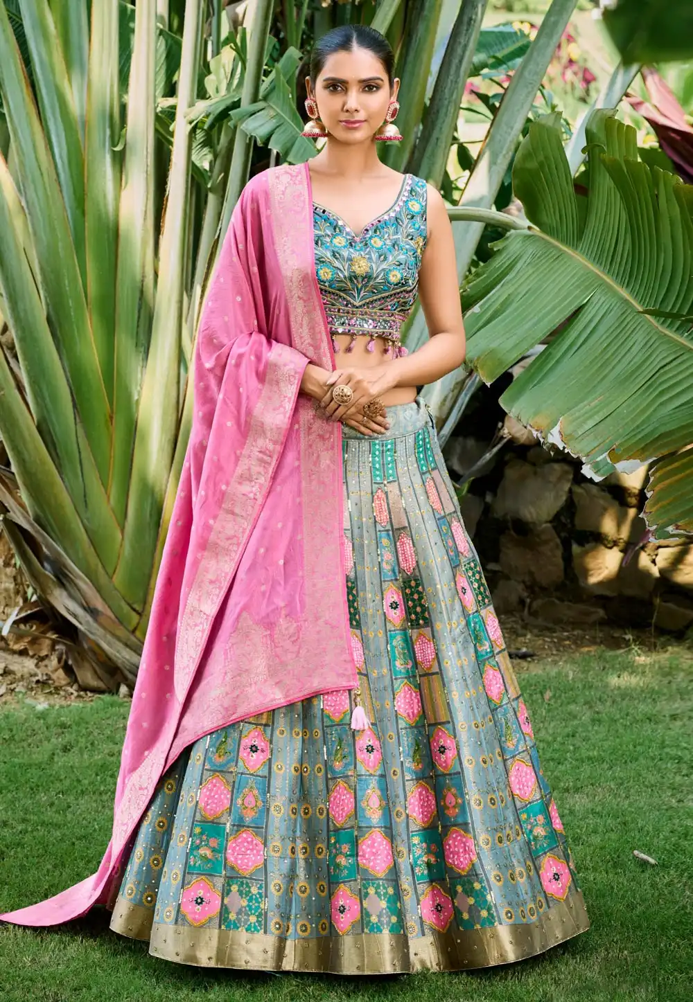 Teal Silk Lehenga Choli For Wedding 275524