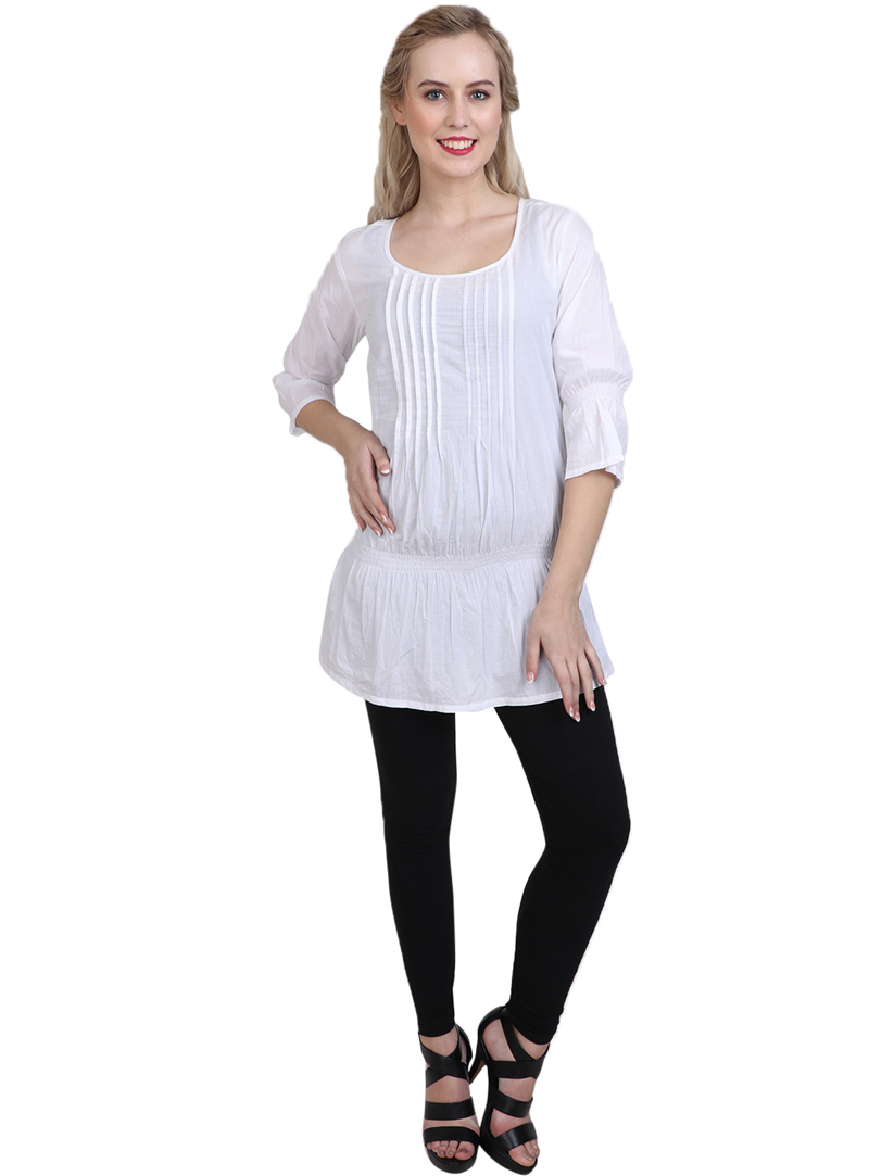 White Cotton Readymade Top 114610
