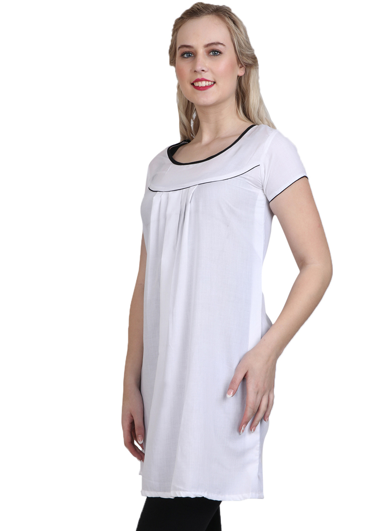 White Cotton Readymade Top 114611