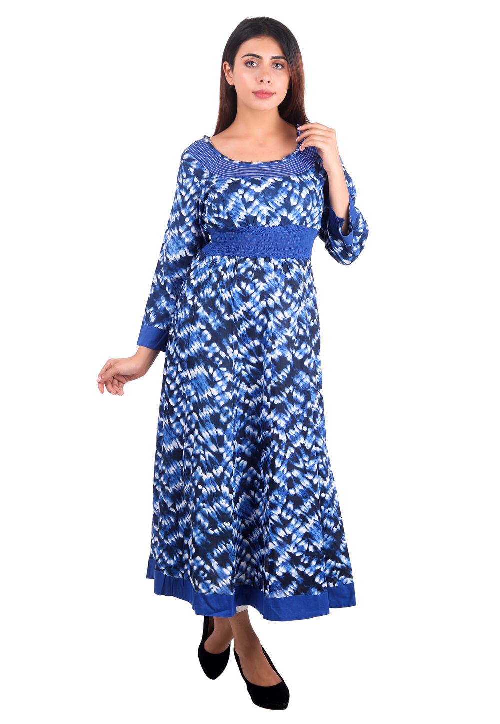 Blue Cotton Readymade Printed Tunic 168805