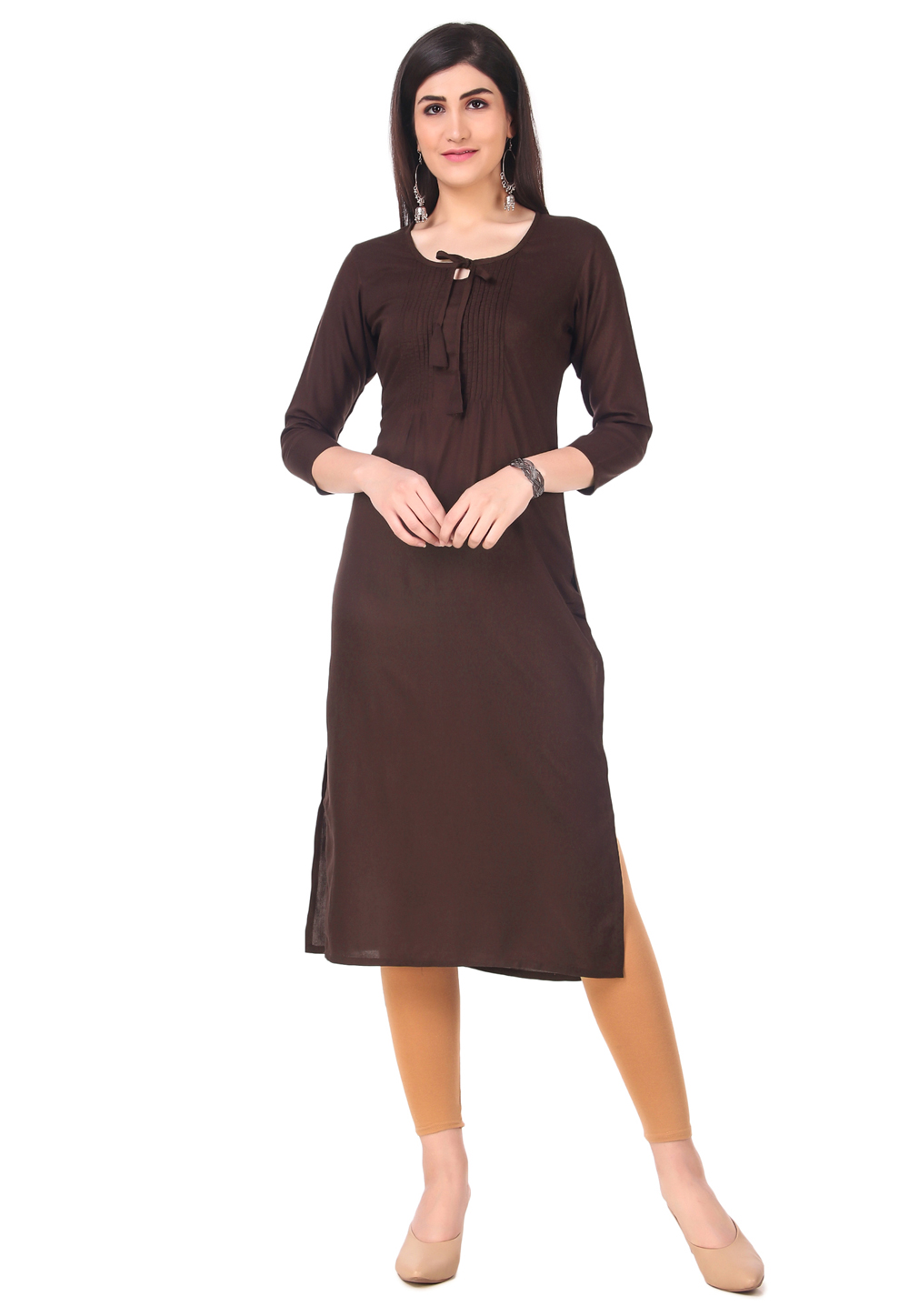 Brown Rayon Kurti 221117